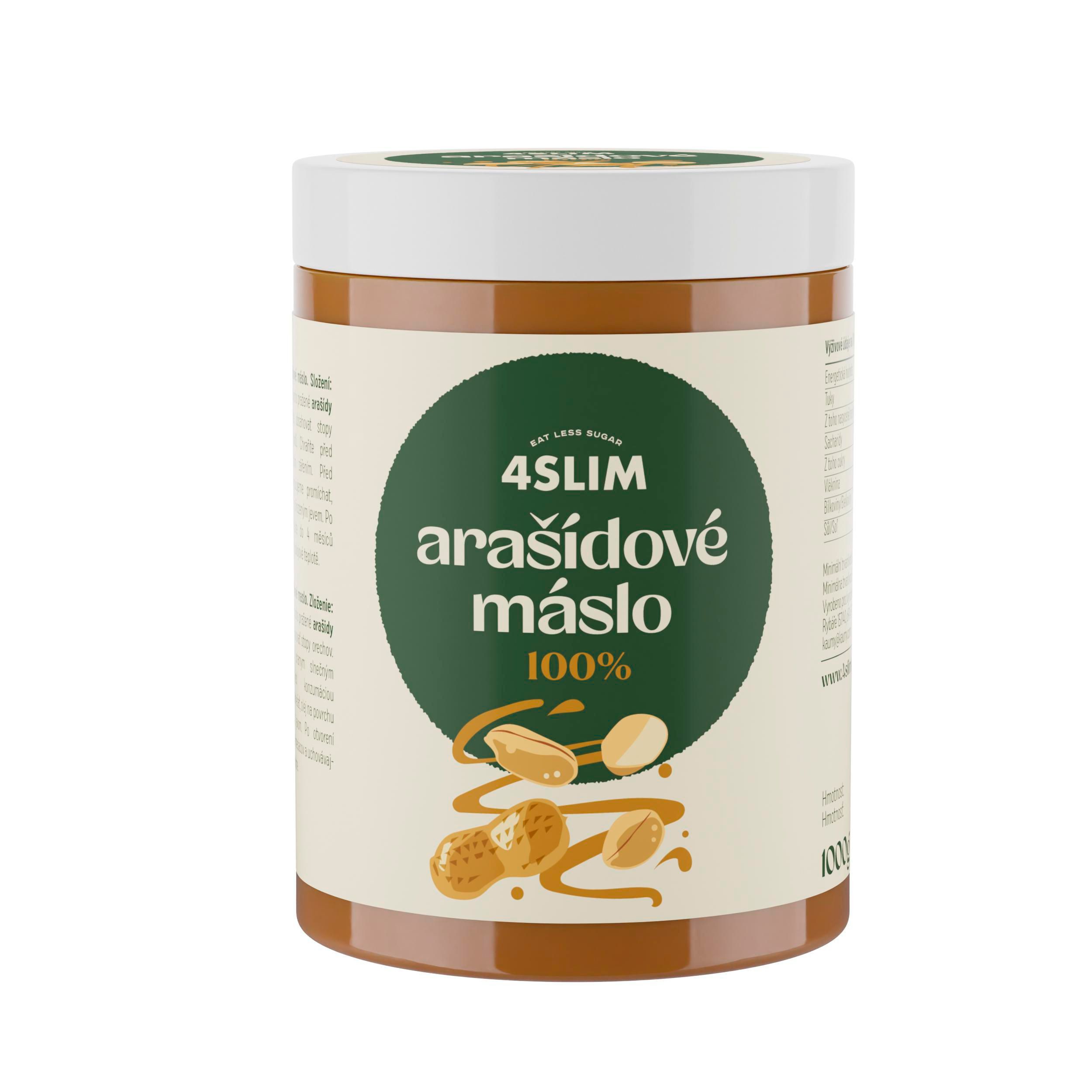 Trvanlivé potraviny - 4Slim 100% Arašídové máslo 1kg