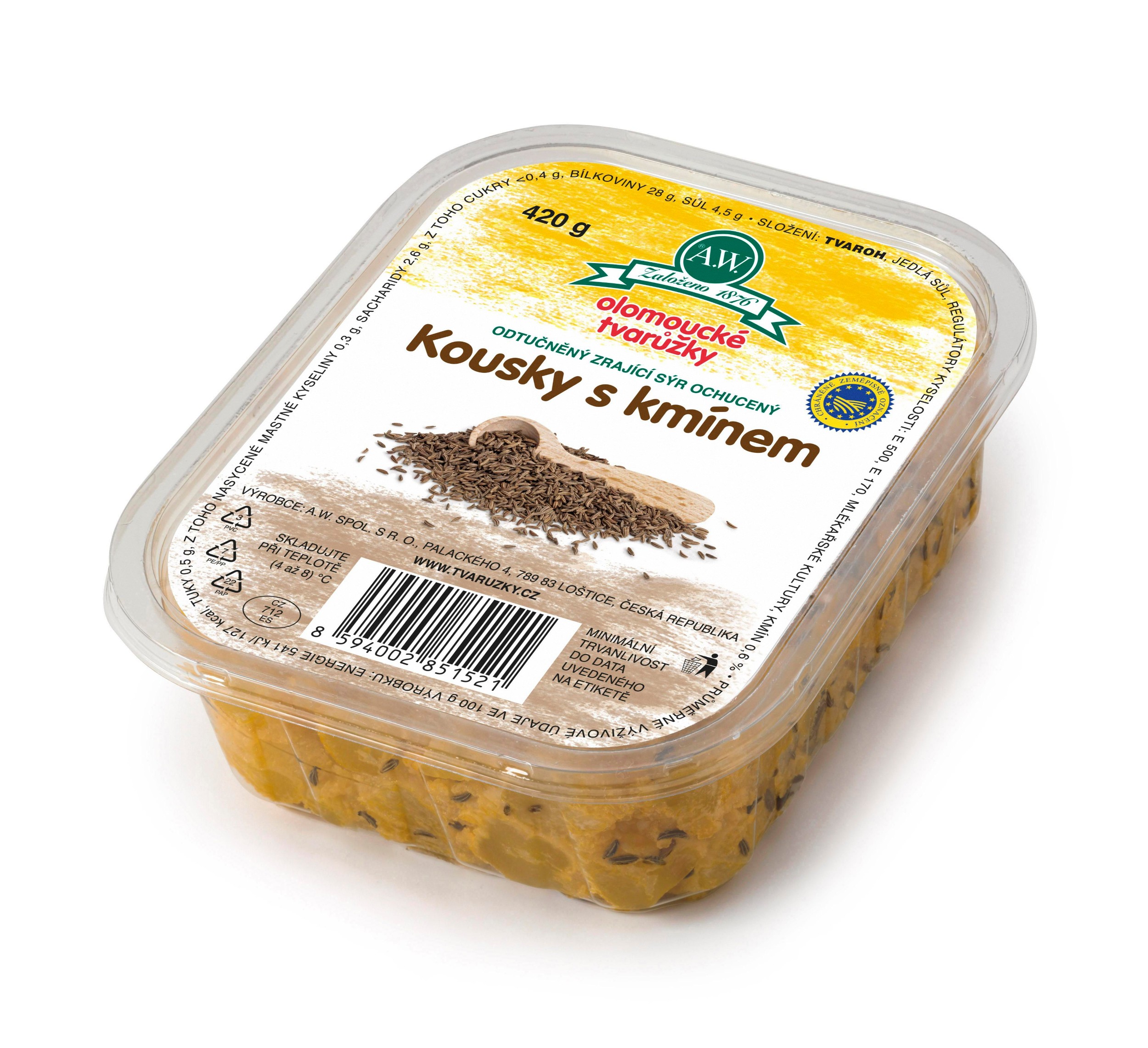 A.W. Olomoucké tvarůžky kousky s kmínem 420g-1