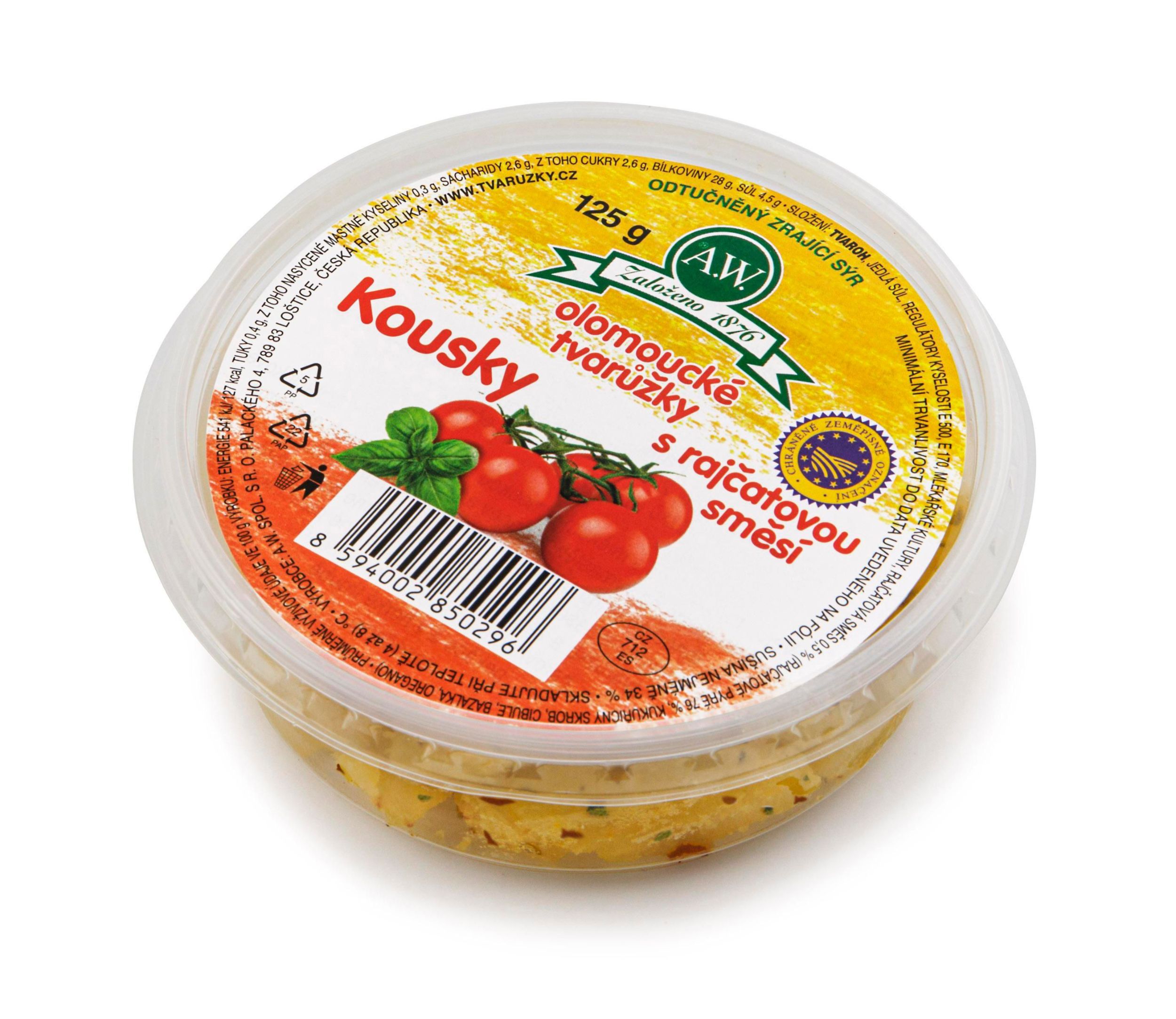A.W. Olomoucké tvarůžky kousky s rajčatovou směsí 125g