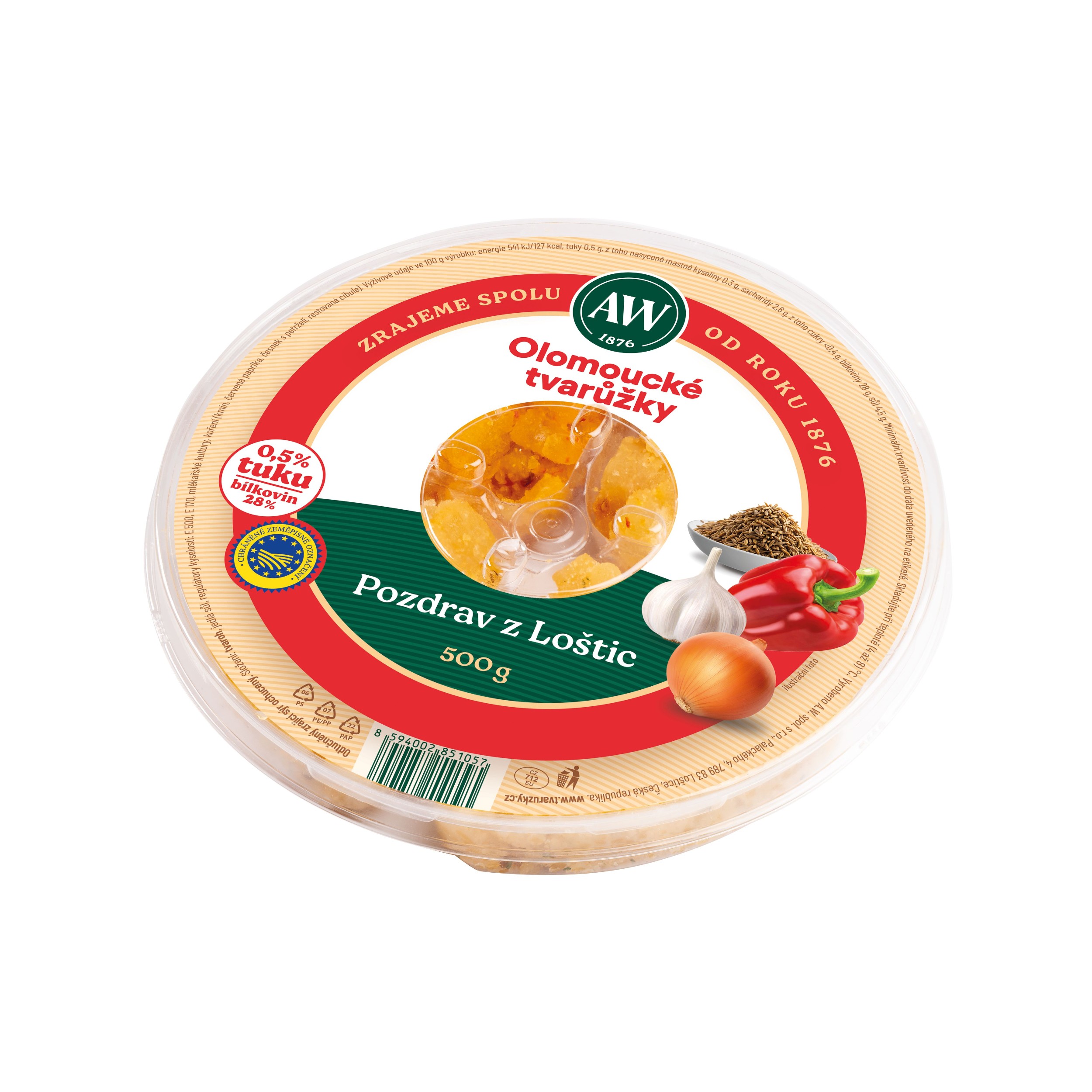 A.W. Olomoucké tvarůžky Pozdrav z Loštic 500g