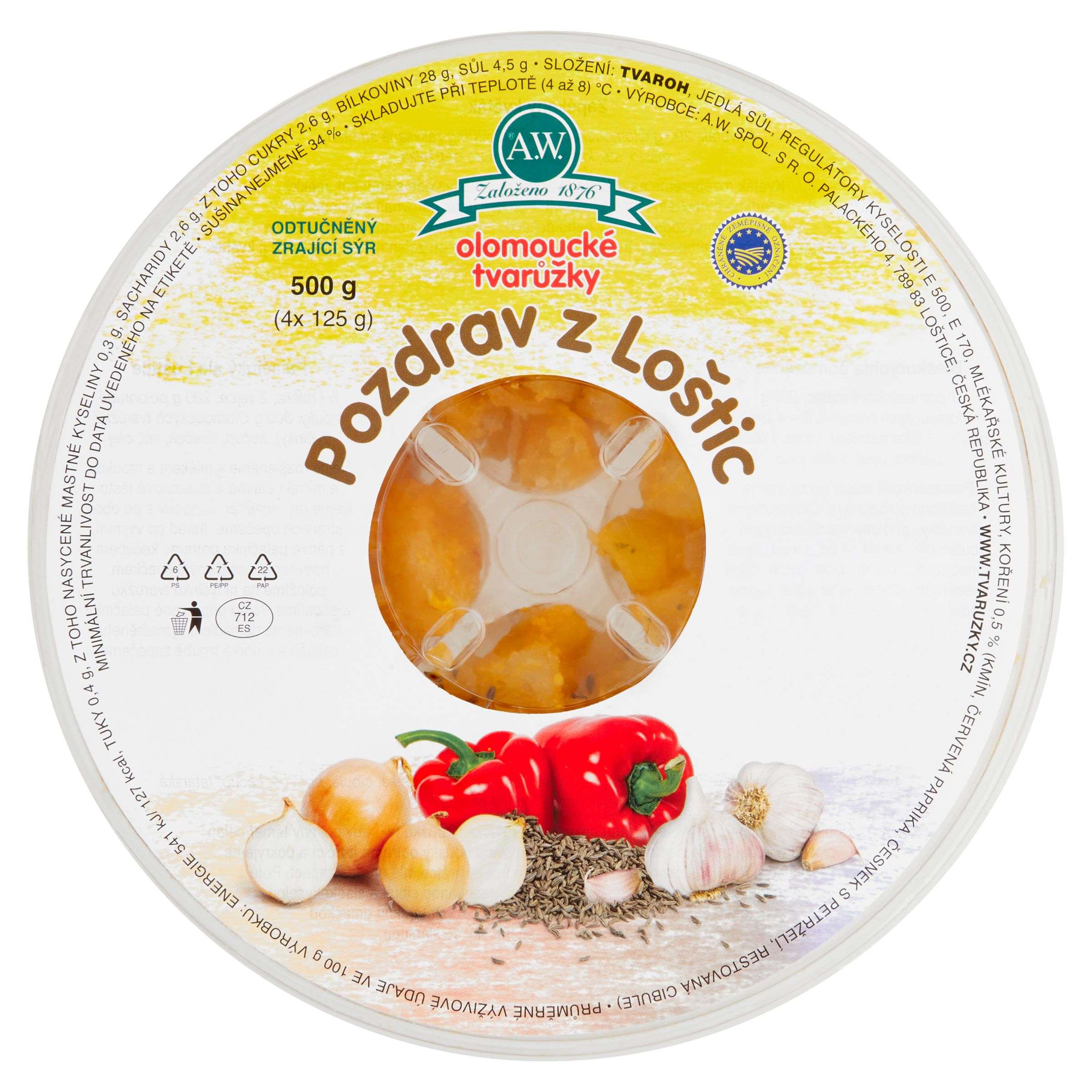 A.W. Olomoucké tvarůžky Pozdrav z Loštic 500g-1