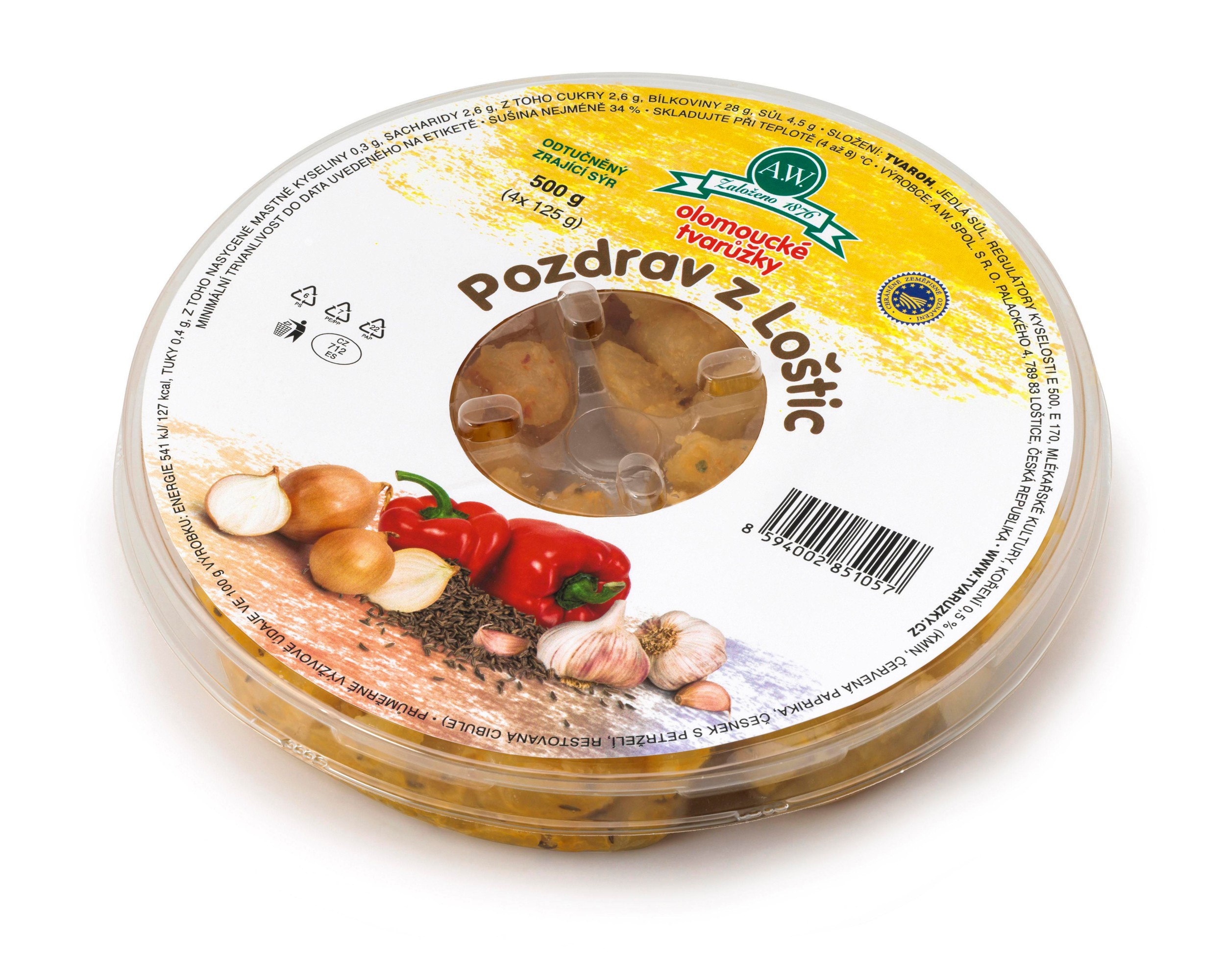 A.W. Olomoucké tvarůžky Pozdrav z Loštic 500g-0