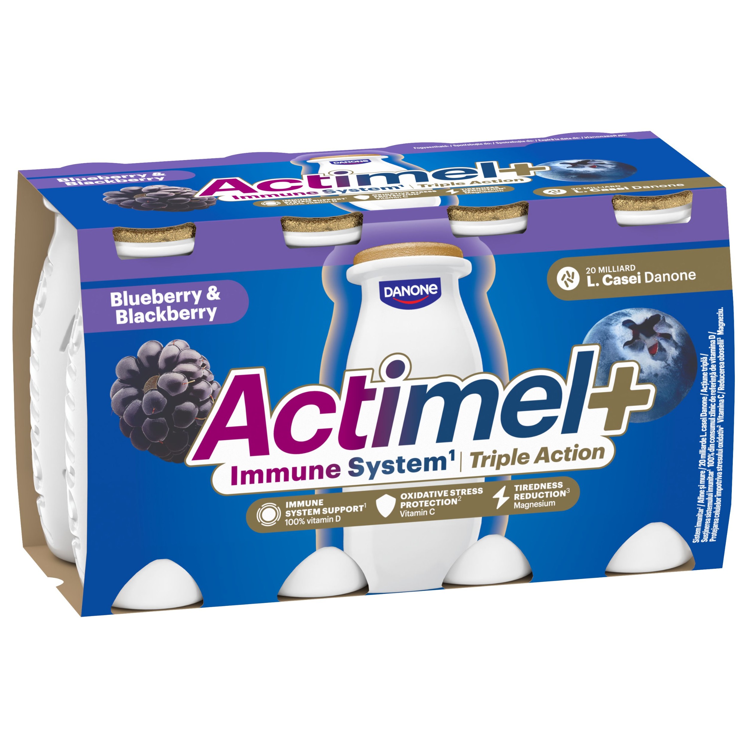 Mléčné a chlazené - Actimel Triple Action Borůvka - Ostružina 8x100g
