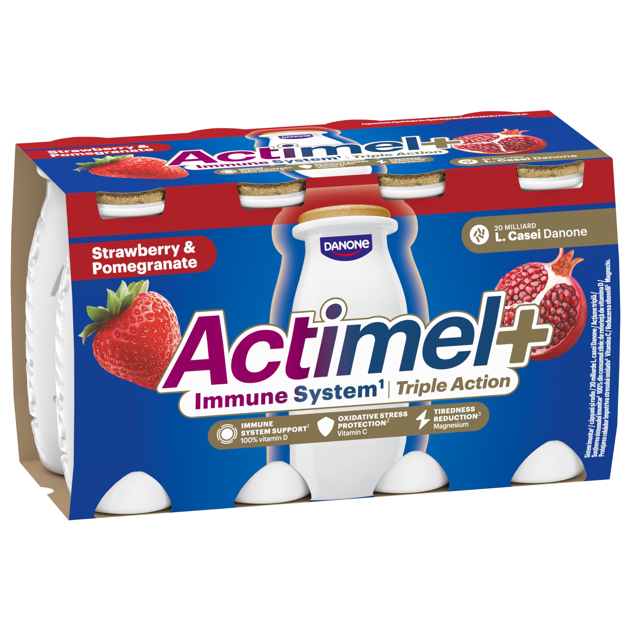 Mléčné a chlazené - Actimel Triple Action Jahoda - Granátové jablko 8x100g