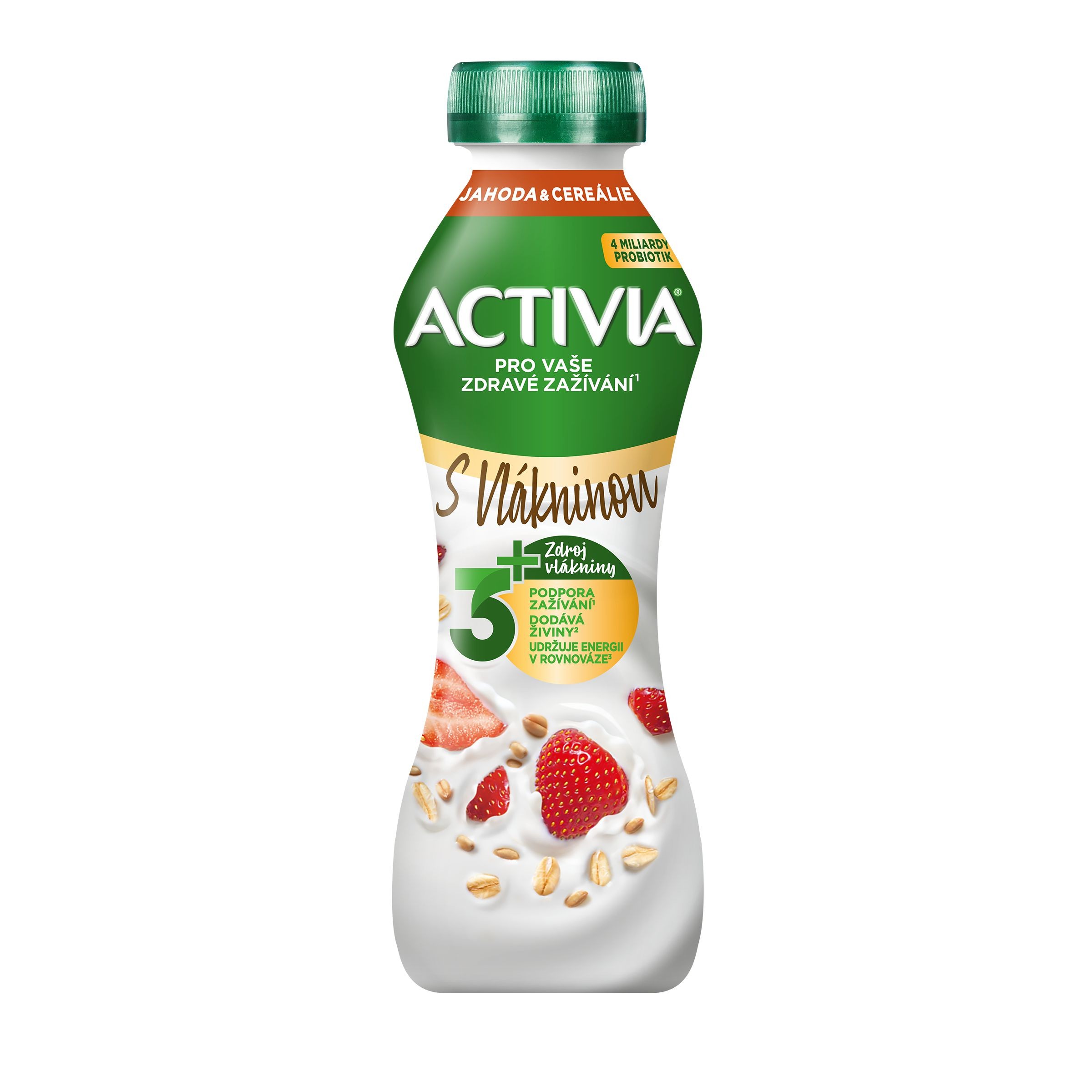 Mléčné a chlazené - Activia zakysaný nápoj s bifidokulturou Jahoda/Cereálie 270g