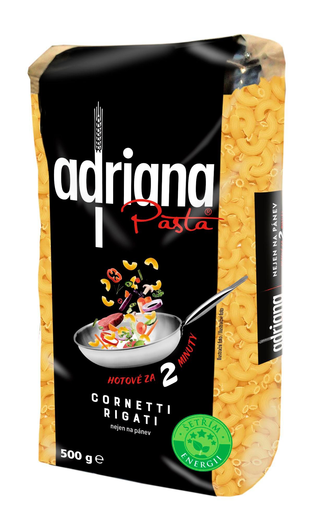 Trvanlivé potraviny - Adriana Pasta Nejen na pánev Cornetti Rigati těstoviny semolinové sušené 500g