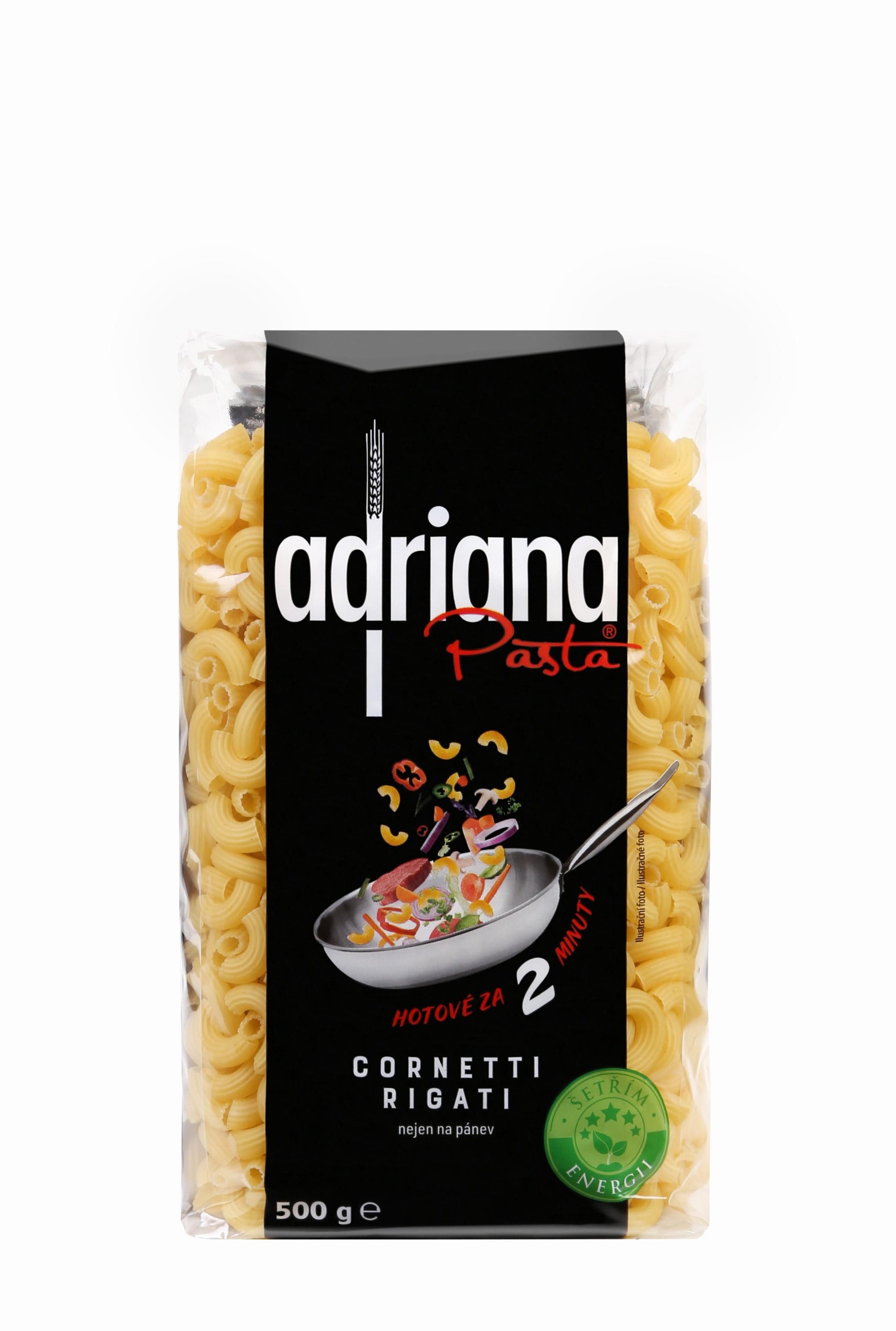 Trvanlivé potraviny - Adriana Pasta Nejen na pánev Cornetti Rigati těstoviny semolinové sušené 500g