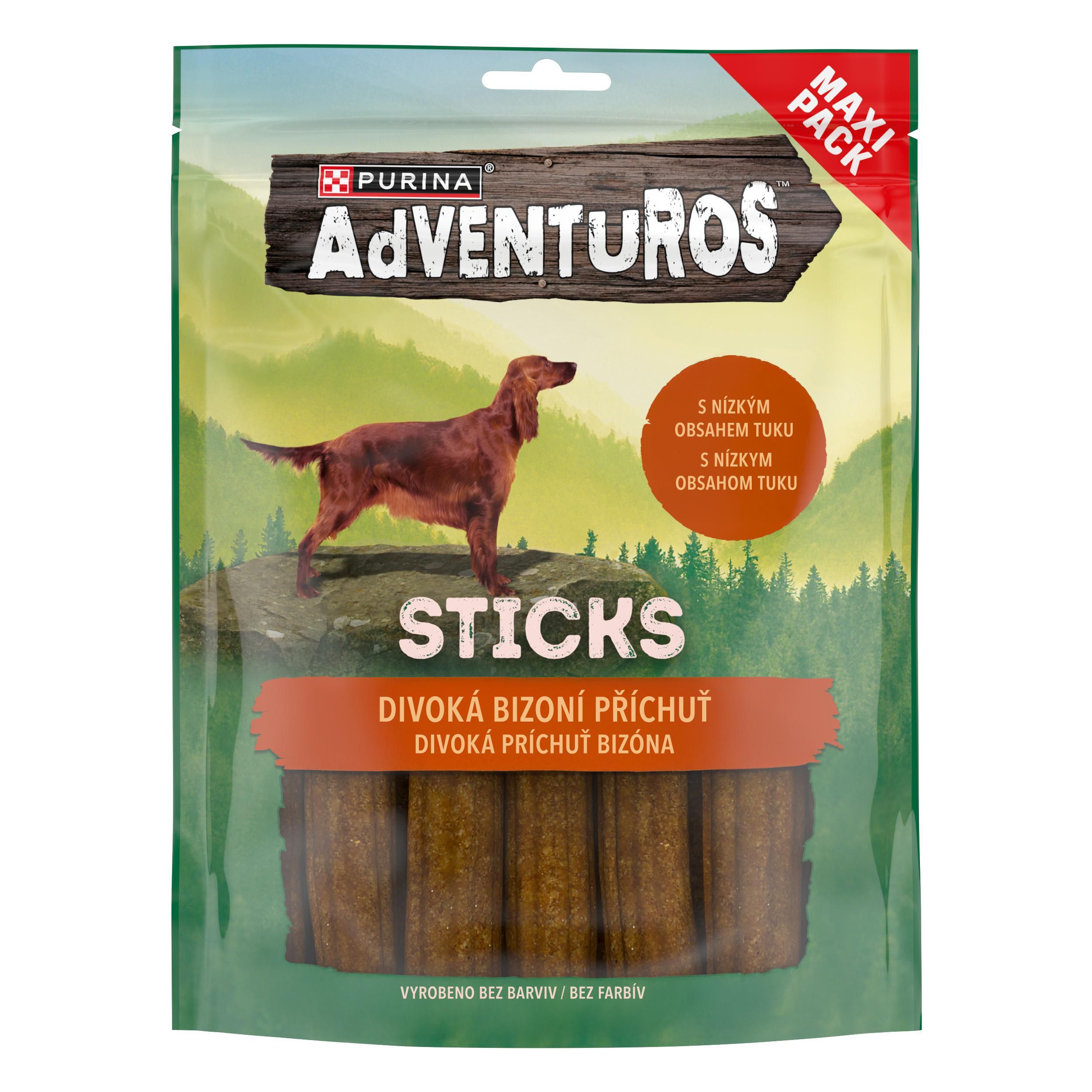 Svět zvířat - ADVENTUROS Sticks s divokou bizoní příchutí 305g