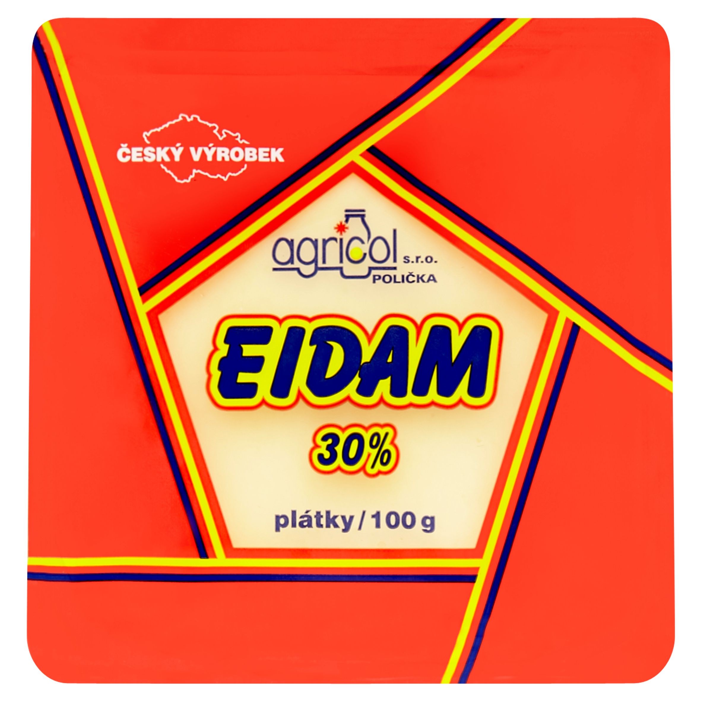 Mléčné a chlazené - Agricol Eidam 30% polotvrdý sýr plátky 100 g