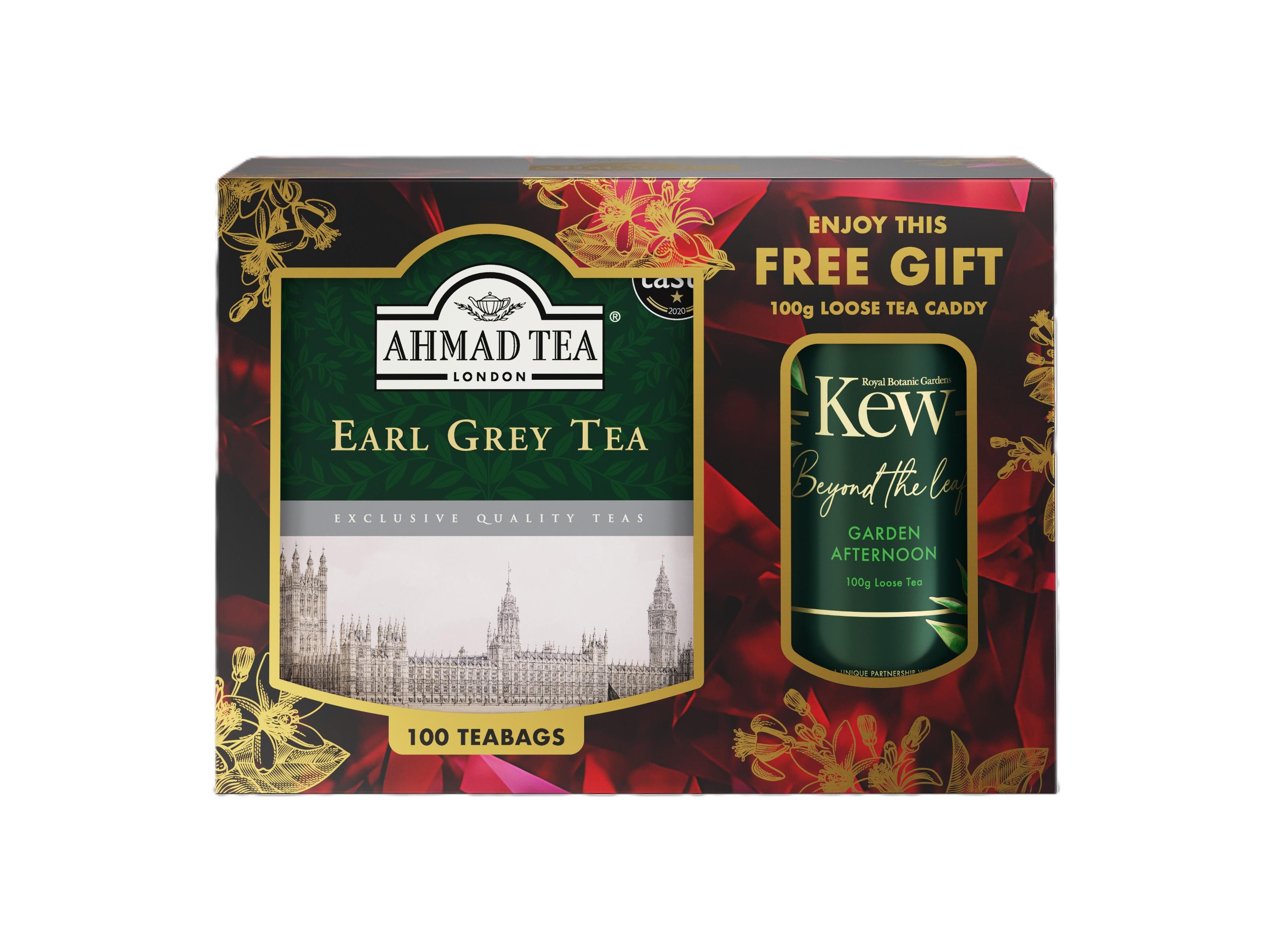 Nápoje - Ahmad Tea Earl Grey 200g+Kew Caddy Afternoon 100g
