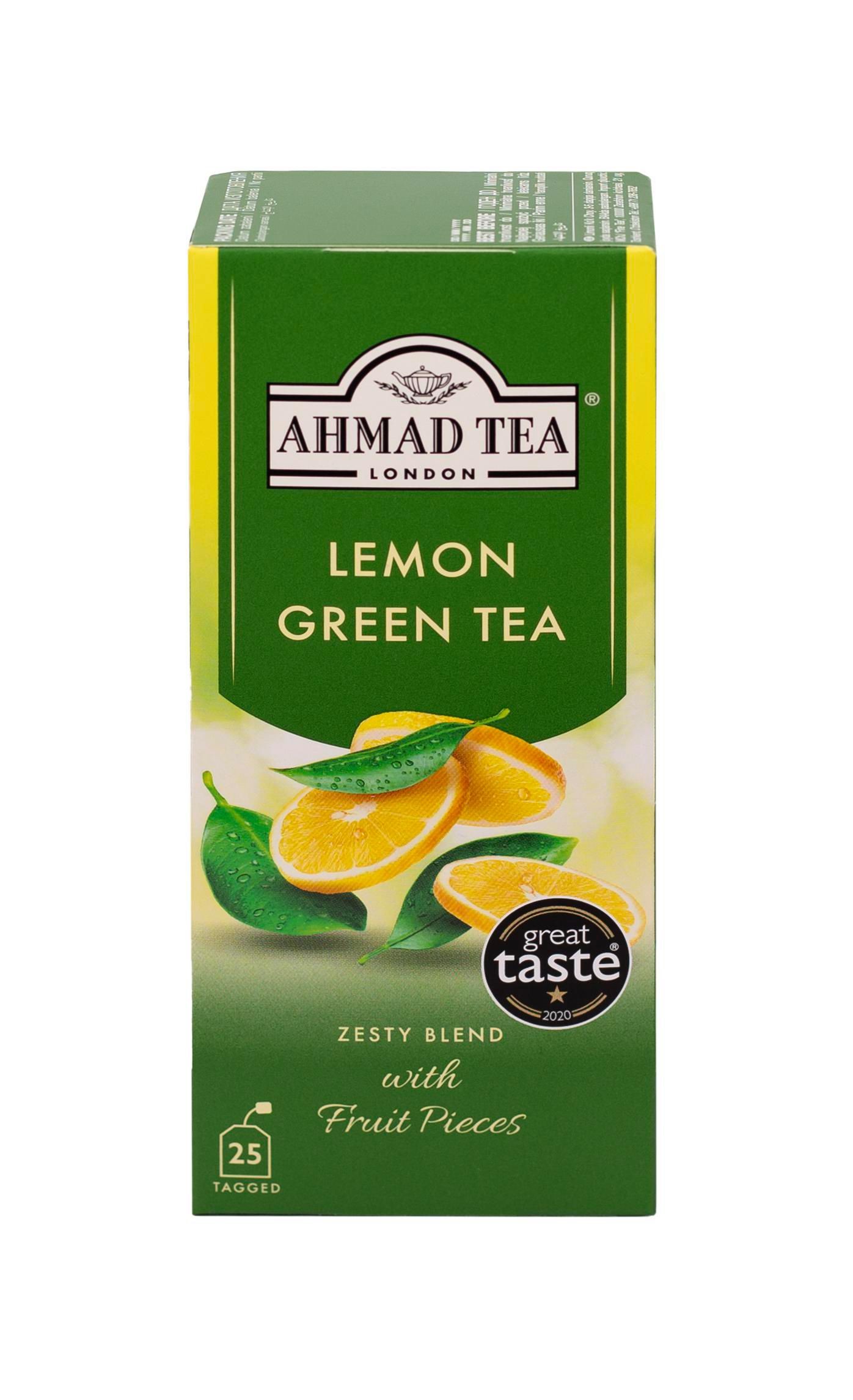 Nápoje - Ahmad Tea Lemon Green Tea 25 sáčků 50g