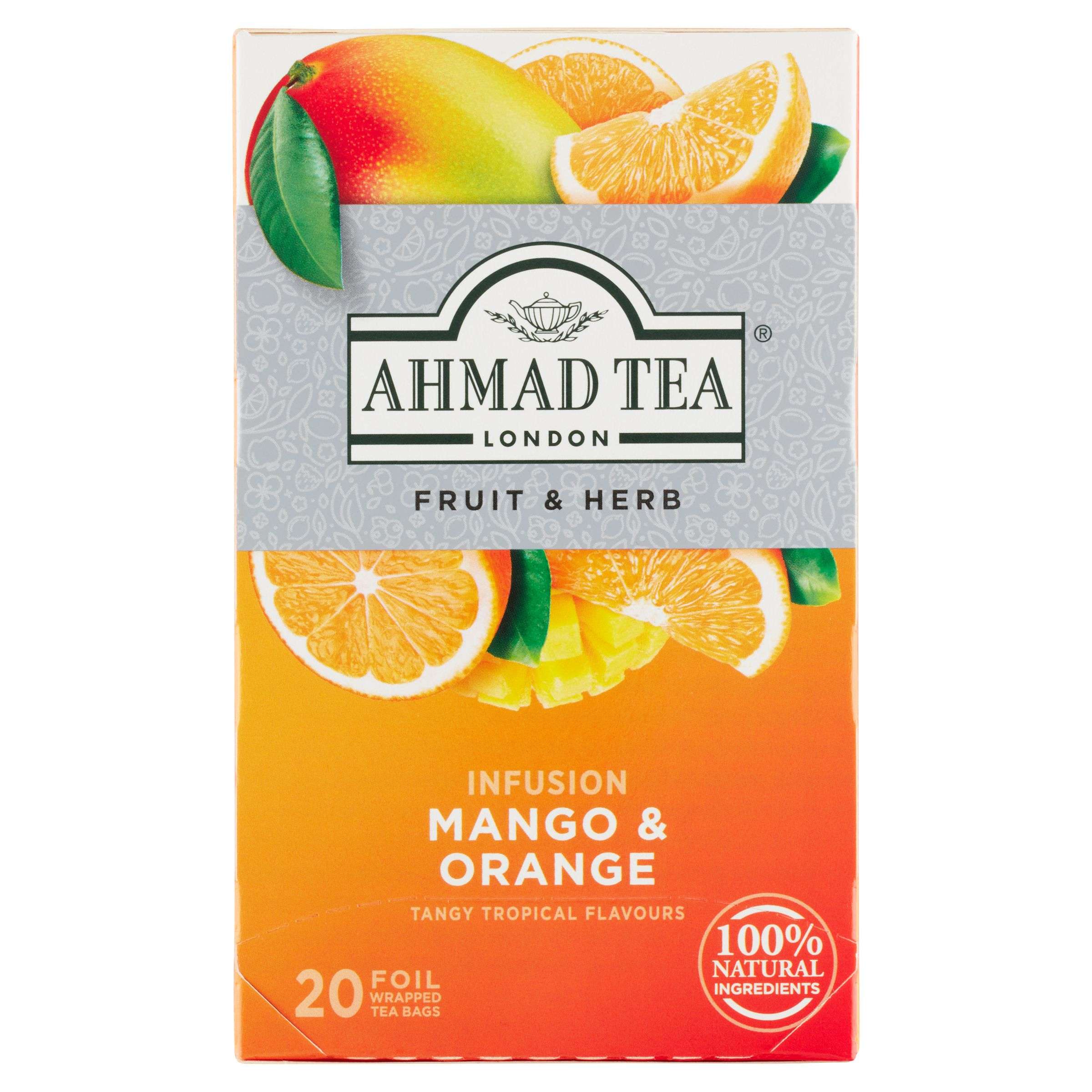 Nápoje - Ahmad Tea Ovocno-bylinná směs pro přípravu výluhu mango a pomeranč 20 x 2g
