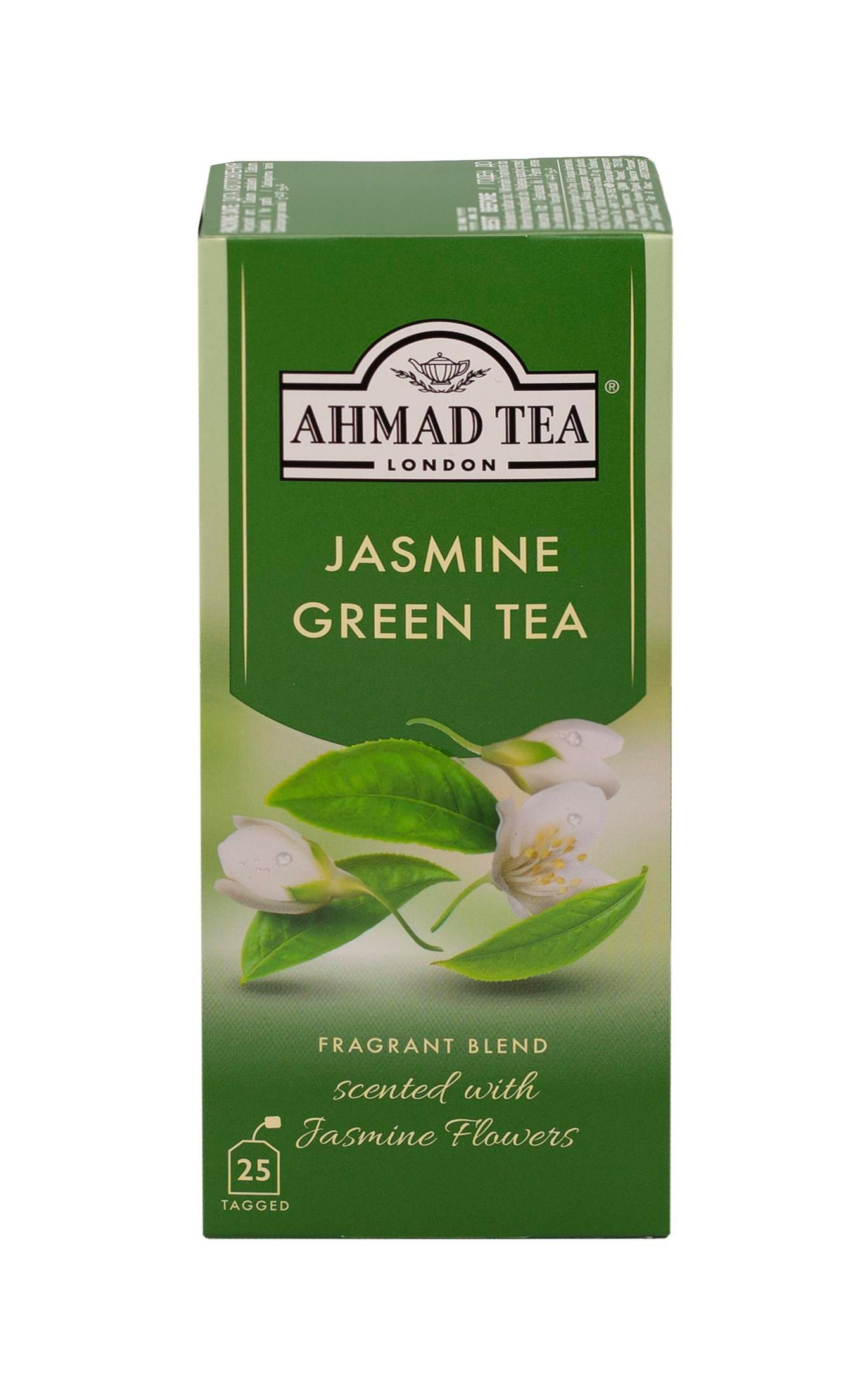 Trvanlivé potraviny - Ahmad Tea Zelený čaj ovoněný květy jasmínu 25x2 g