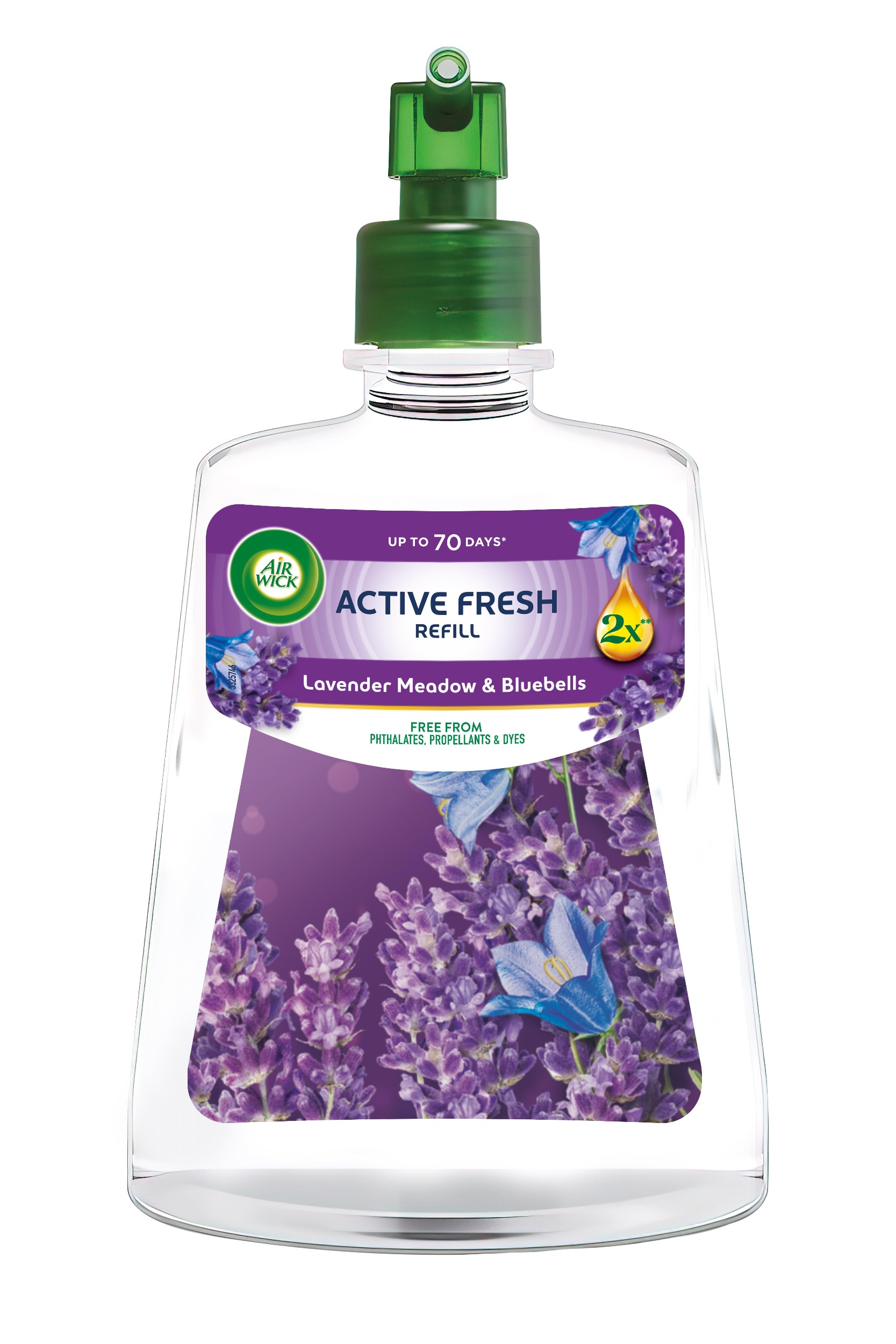 Domácnost a Zahrada - Air Wick Active Fresh náplň na vodní bázi do automatického difuzéru – Levandulová louka a modré kvítky 228ml