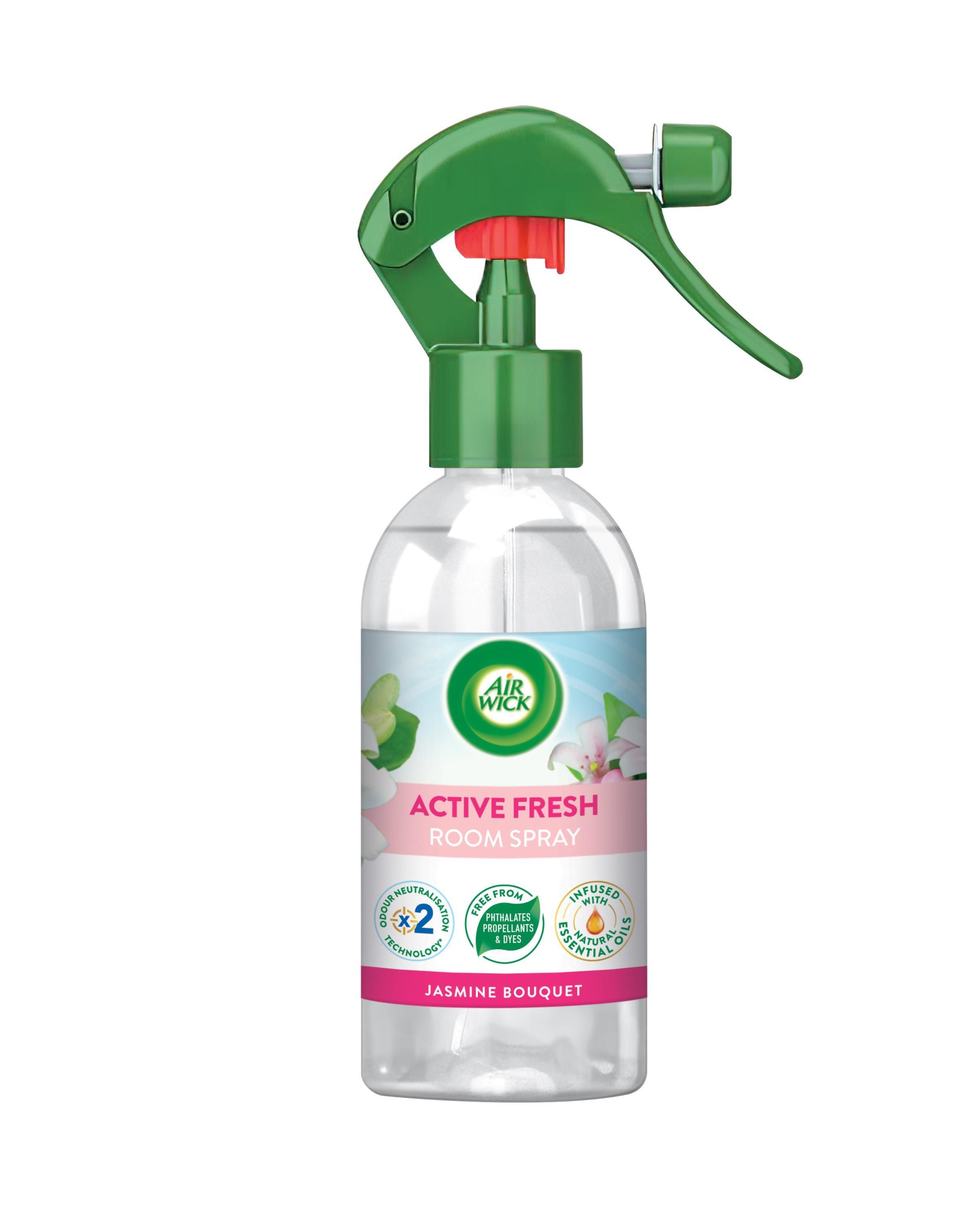 Domácnost a Zahrada - Air Wick Active Fresh osvěžovač vzduchu ve spreji - Jasmínové květy 237 ml