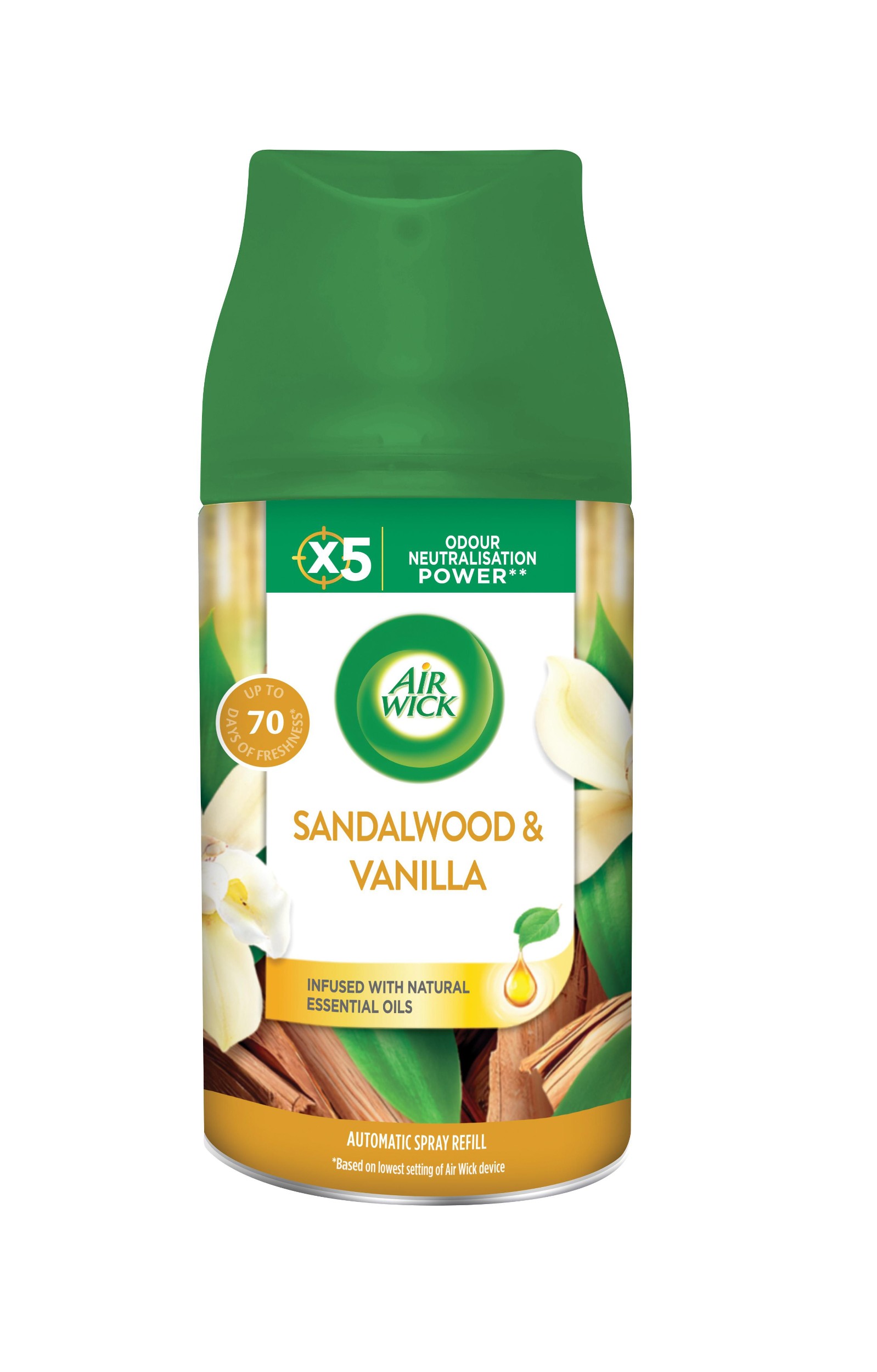 Drogerie a kosmetika - Air Wick Freshmatic náplň do osvěžovače vzduchu –  Vanilka a santalové dřevo 250 ml
