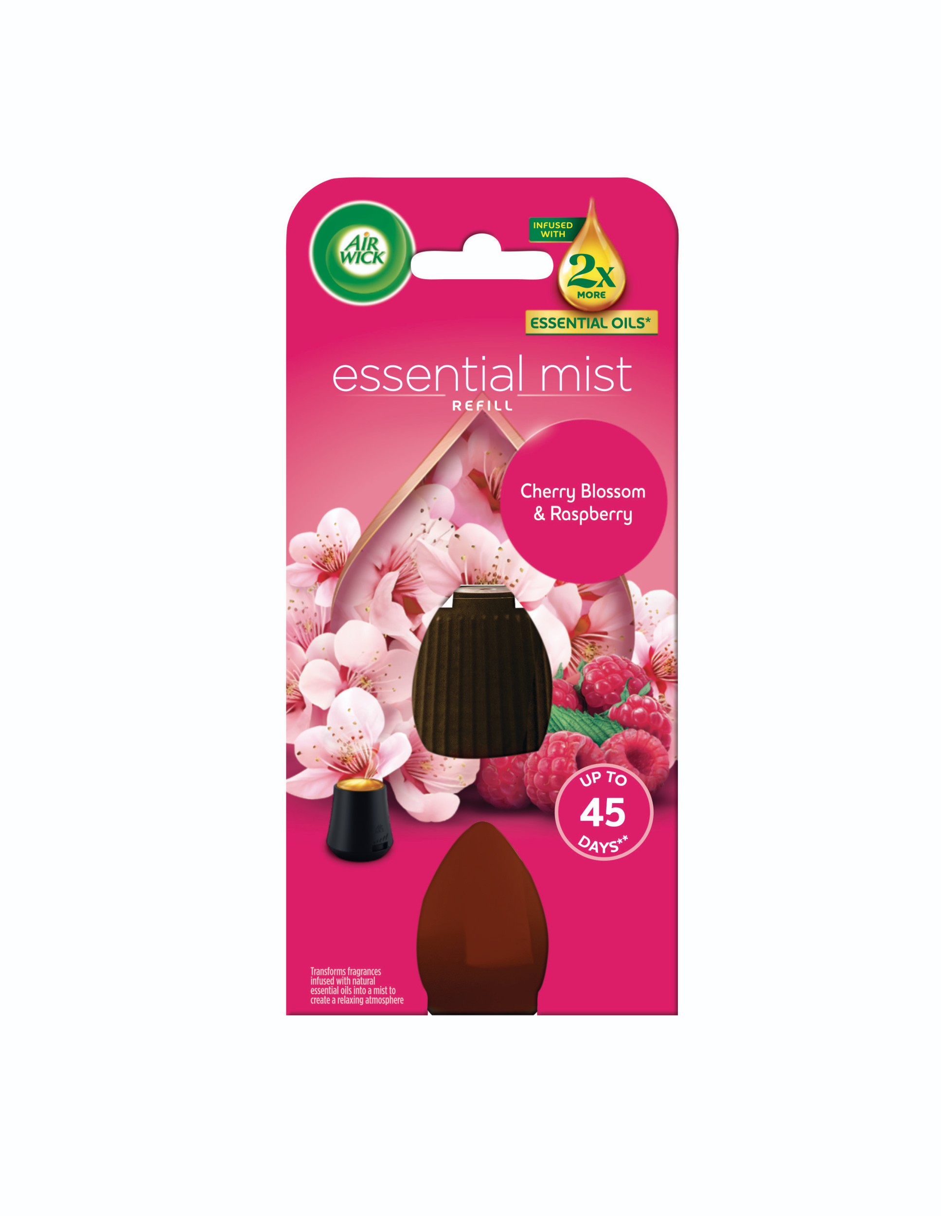 Drogerie a kosmetika - Air Wick náplň pro aroma difuzér - Třešňový květ a malina 20ml