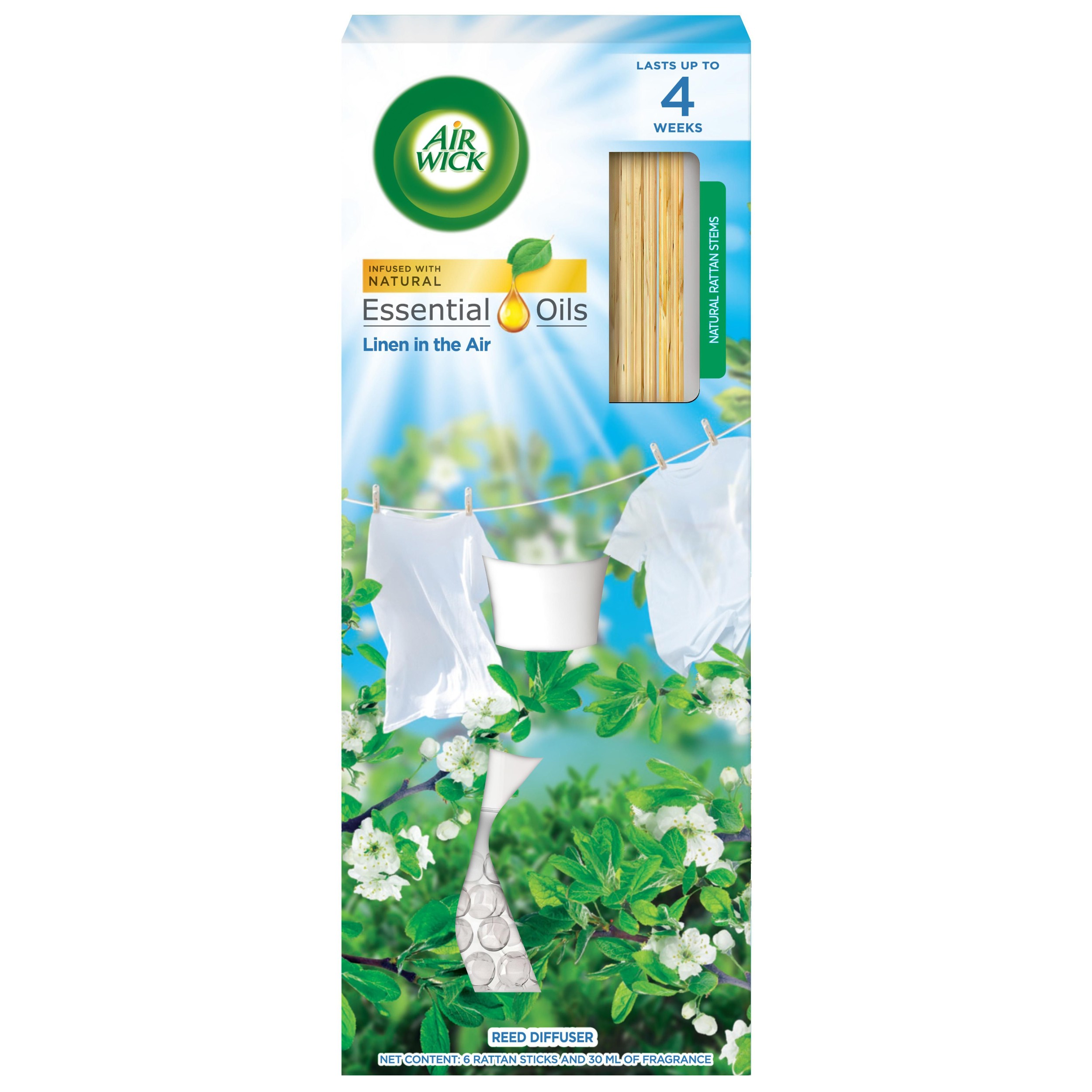 Domácnost a Zahrada - Air Wick Vonné tyčinky - Prádlo ve vánku 30 ml