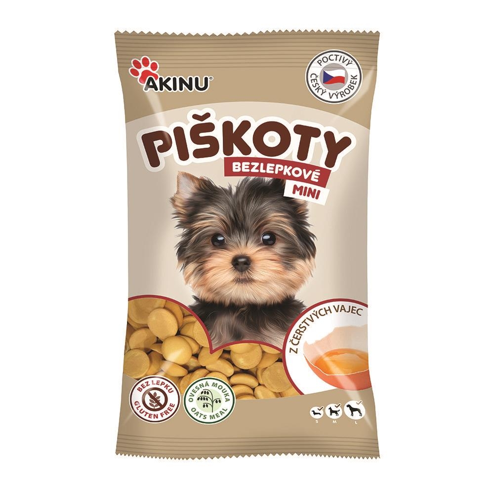 Svět zvířat - Akinu Bezlepkové mini piškoty pro psy 120 g