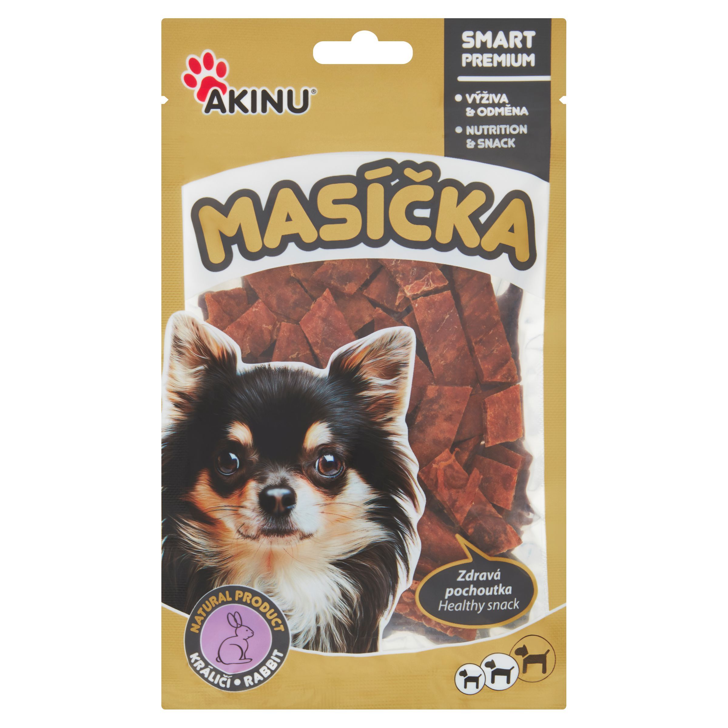 Svět zvířat - Akinu Králičí pásky pro psy 75 g