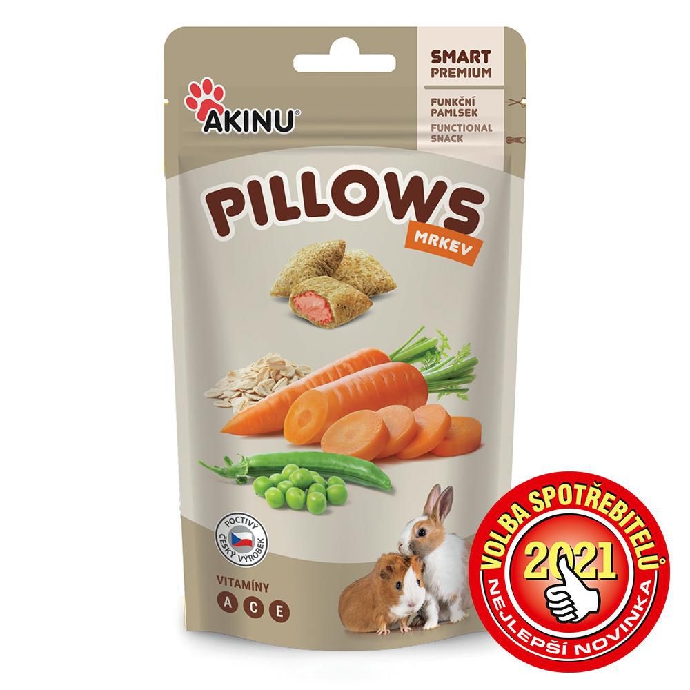 Svět zvířat - Akinu Pillows polštářky s mrkví pro hlodavce 40g