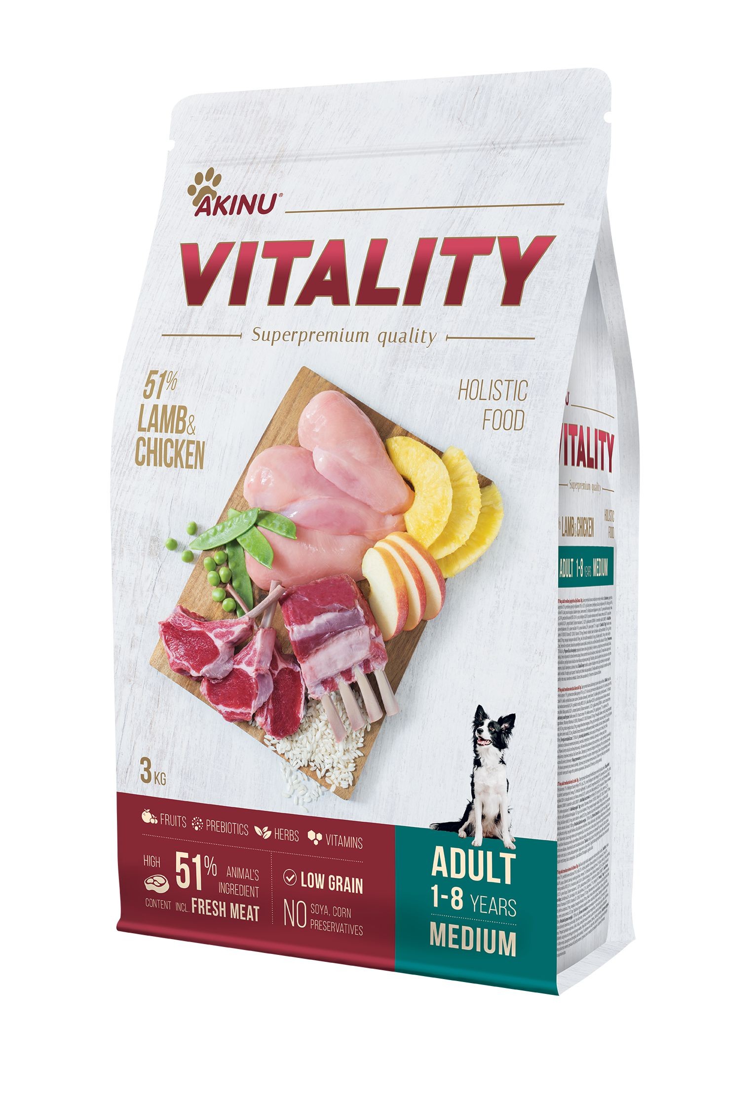 Svět zvířat - Akinu VITALITY Dog adult medium lamb & chicken 3kg