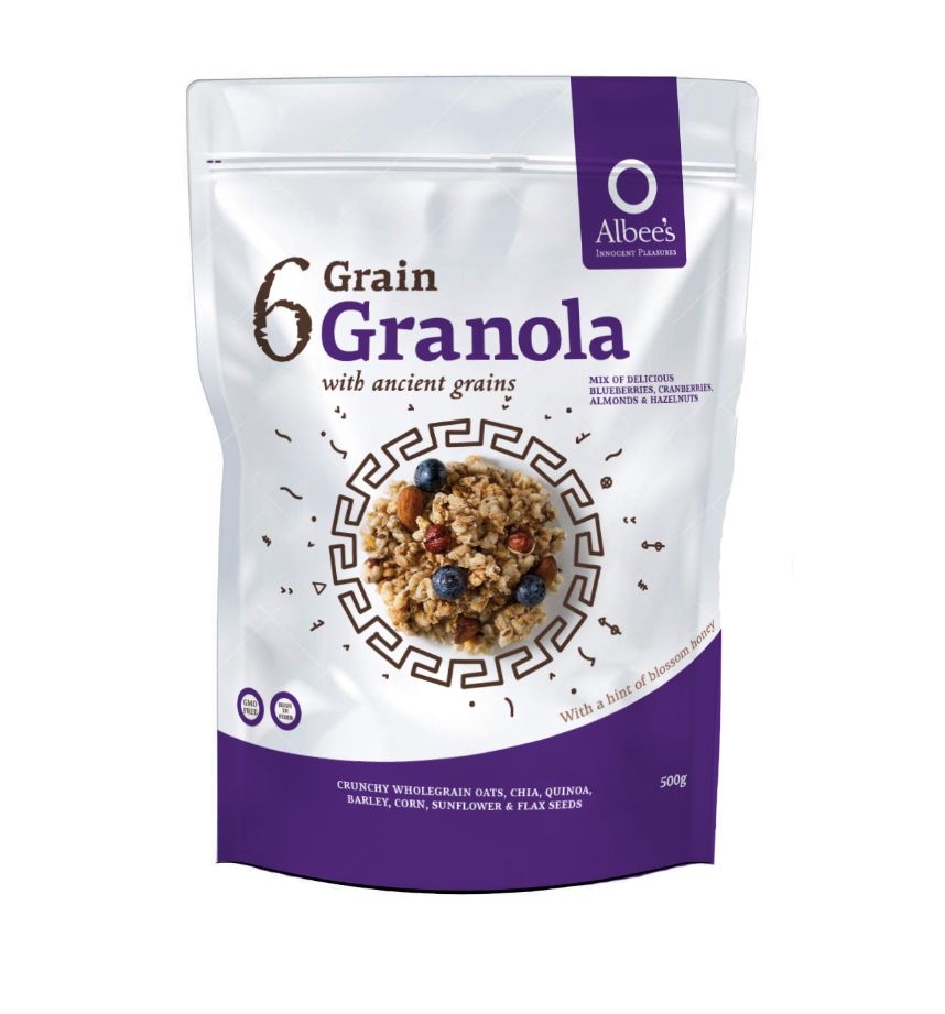 Trvanlivé potraviny - Albee´s Müsli 6 Grain Granola Berries & Nuts 500g