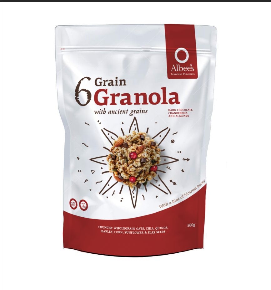 Trvanlivé potraviny - Albee´s MÜSLI 6 Grain Granola Čokoláda, brusinka a mandle 500 g
