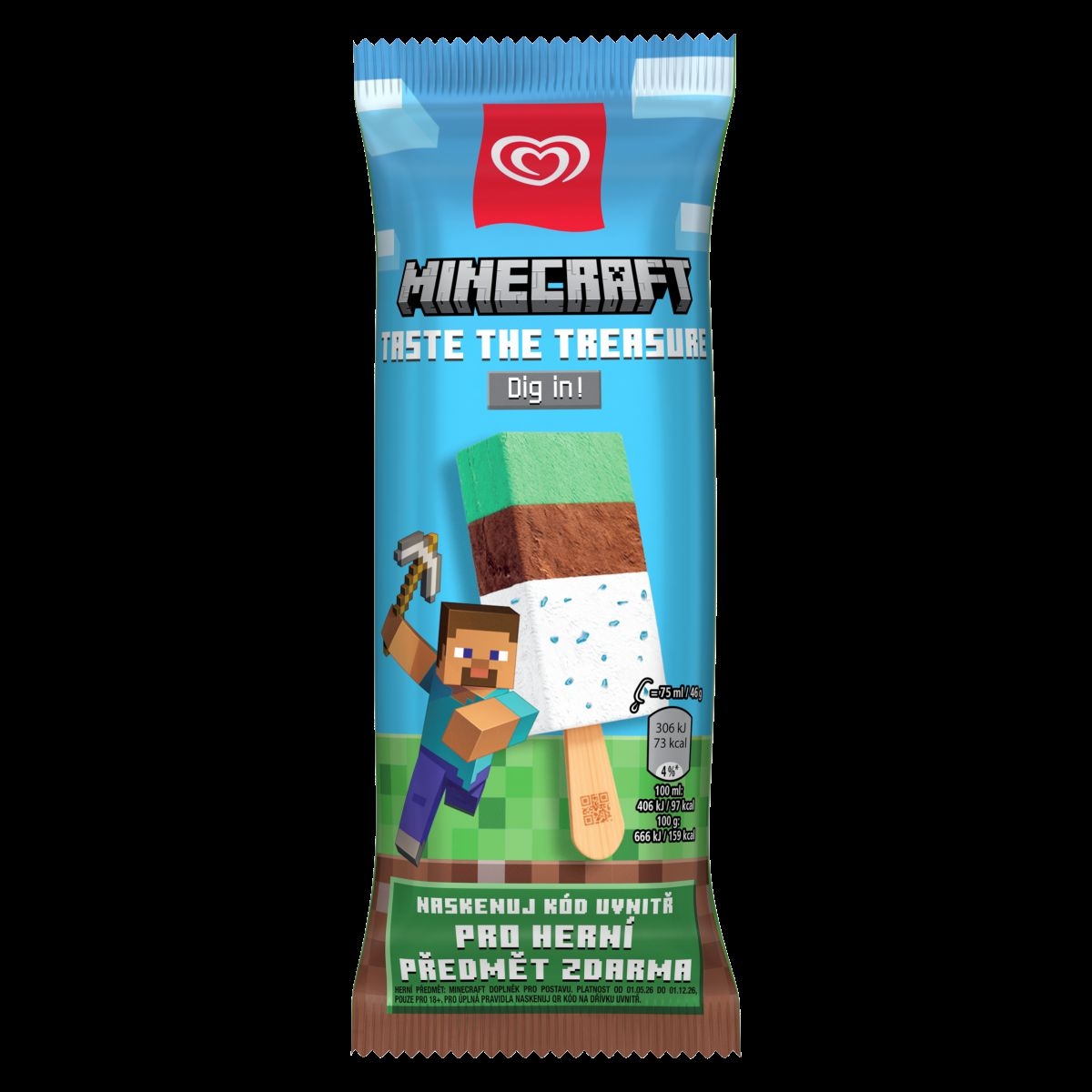 Mražené potraviny - Algida Minecraft zmrzlina 75ml