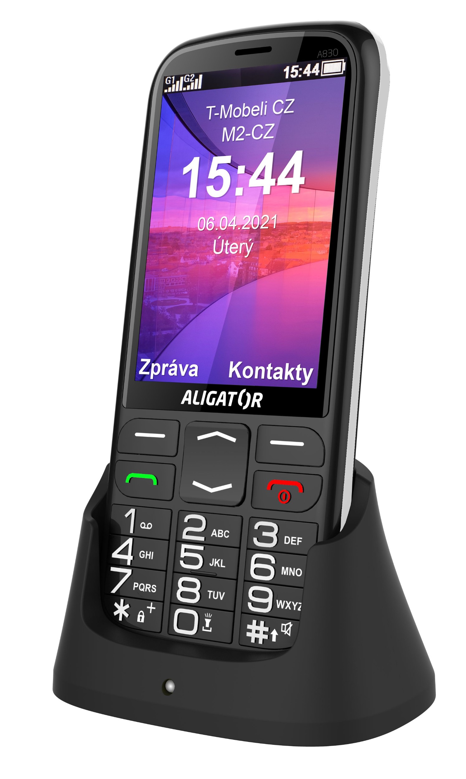 Elektro - Aligator Mobilní seniorský telefon A830 černý