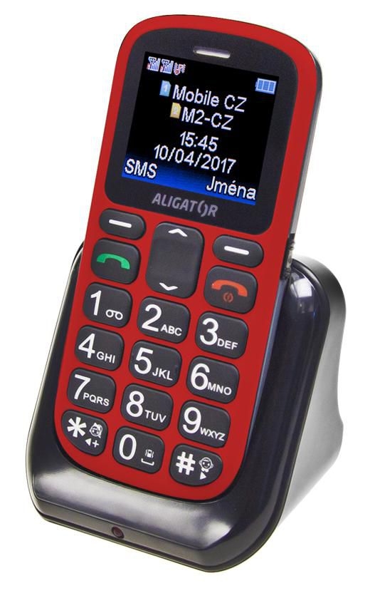 Elektro - Aligátor Mobilní telefon A321 Senior červeno-černý st.nb.