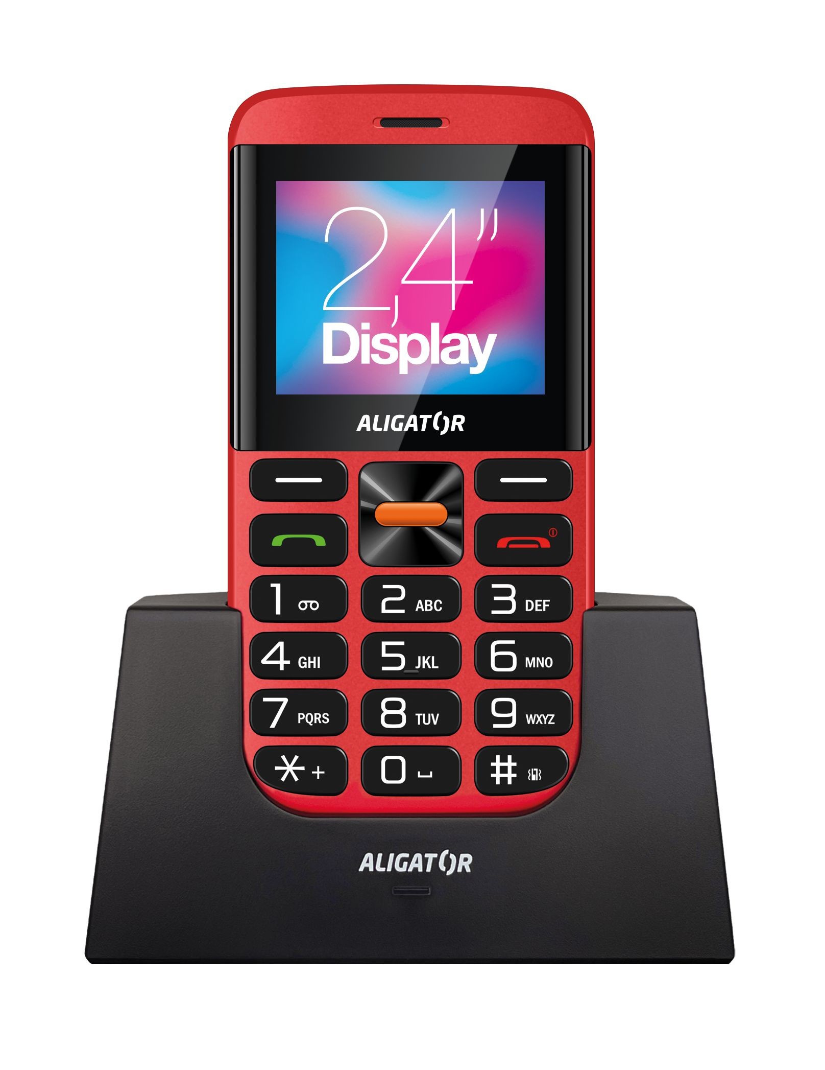 Aligator Seniorský telefon A910 ČERV +ST.NAB.-1