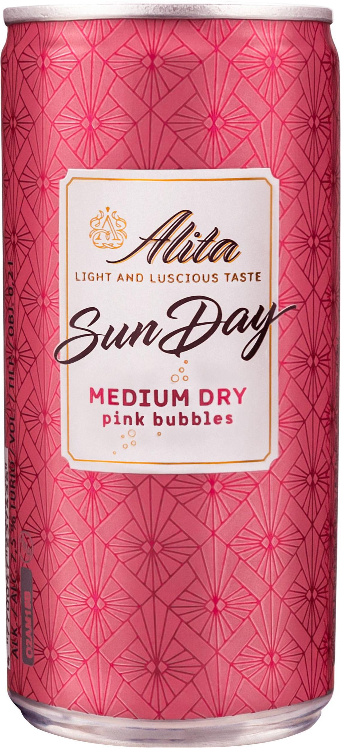 Nápoje - ALITA SUN. M.DRY PINK BUBBLES PLECH 0,2L
