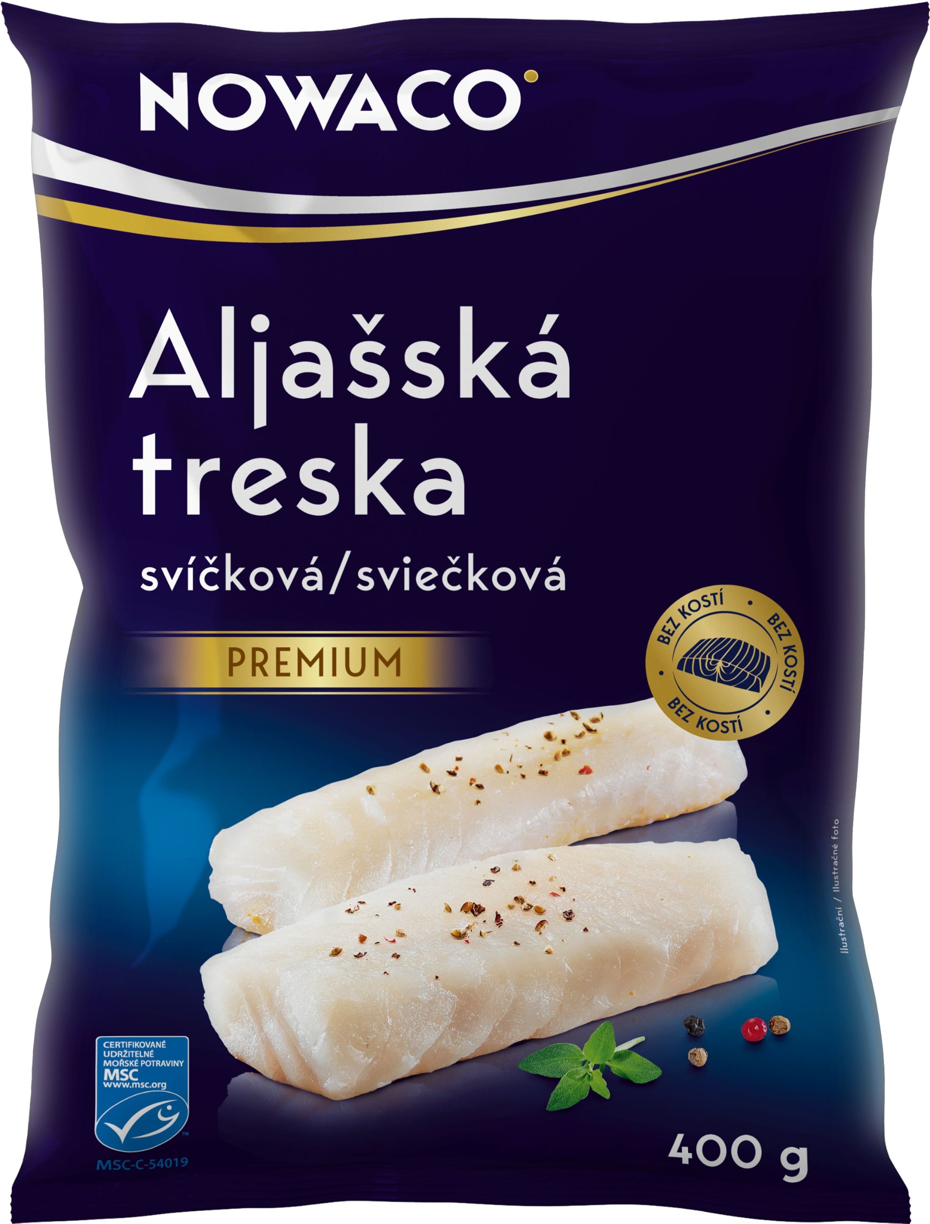 Mražené potraviny - Aljašská treska svíčková MSC Nowaco mražená 400g