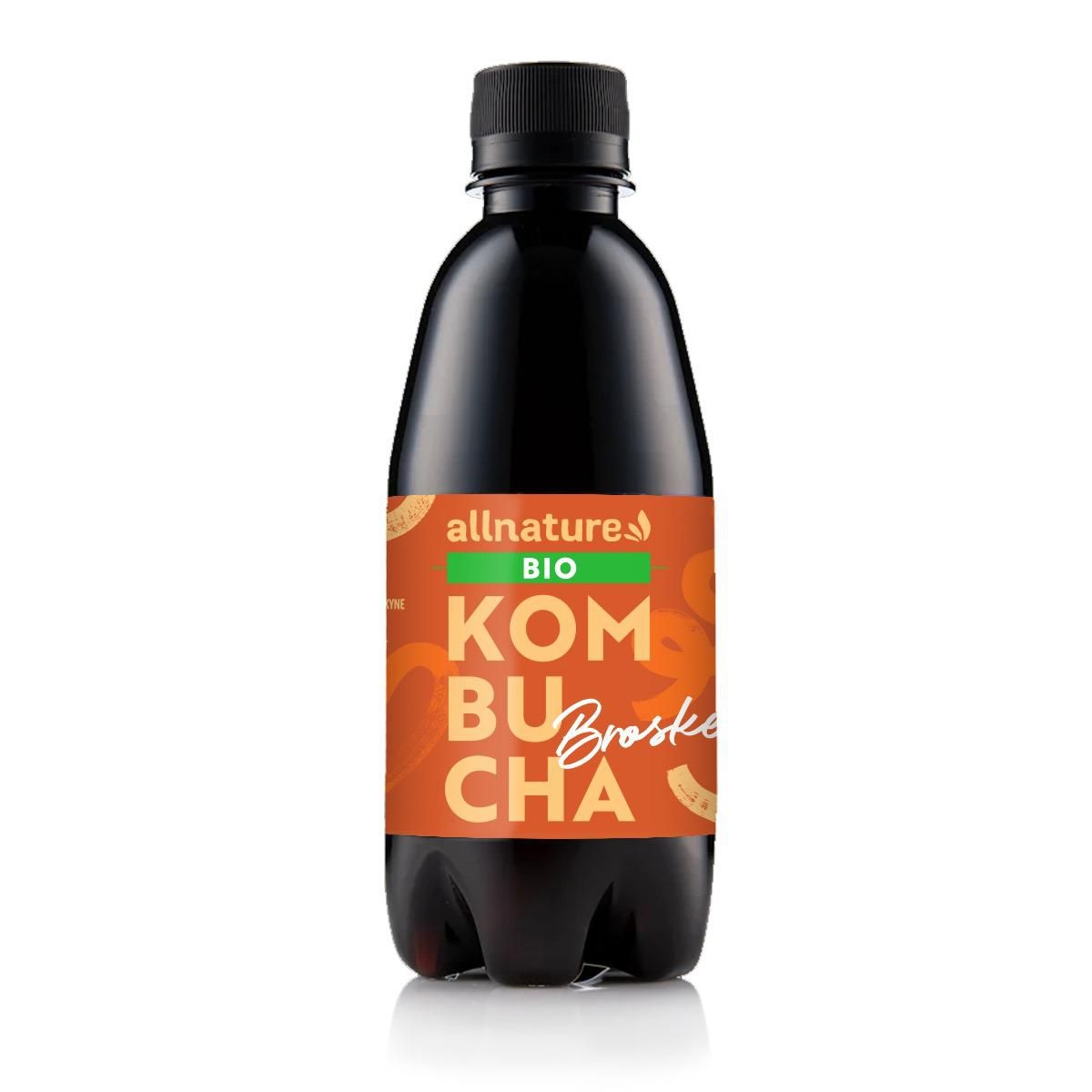 Nápoje - Allnature Kombucha Broskev BIO 330 ml