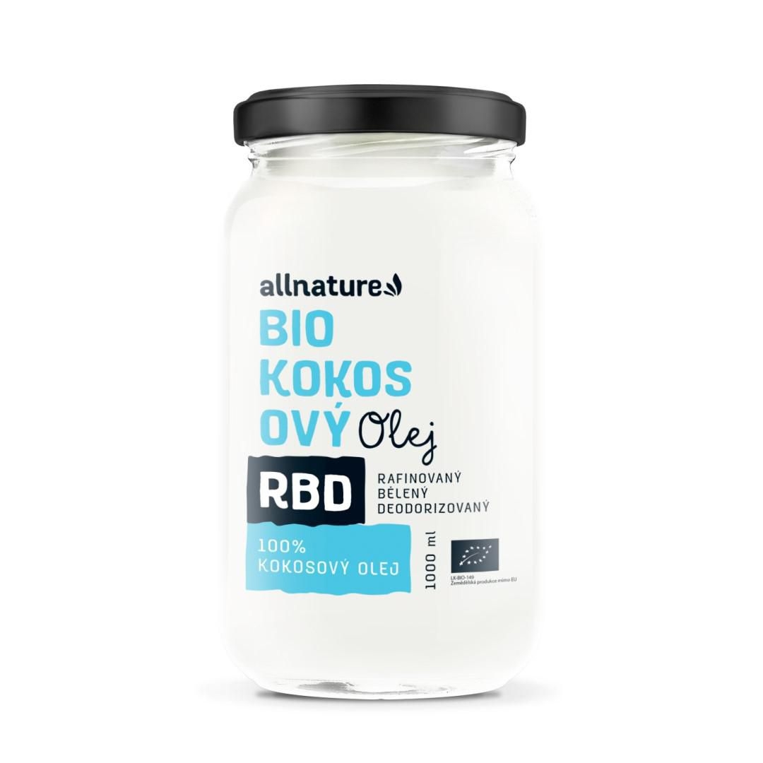 Trvanlivé potraviny - Allnature RBD Kokosový olej BIO bez vůně 1 l