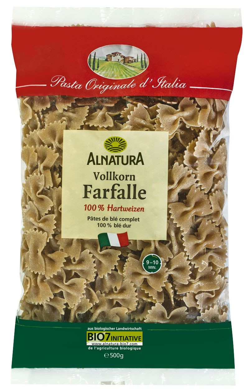 Trvanlivé potraviny - Alnatura BIO Celozrnné farfalle 500 g