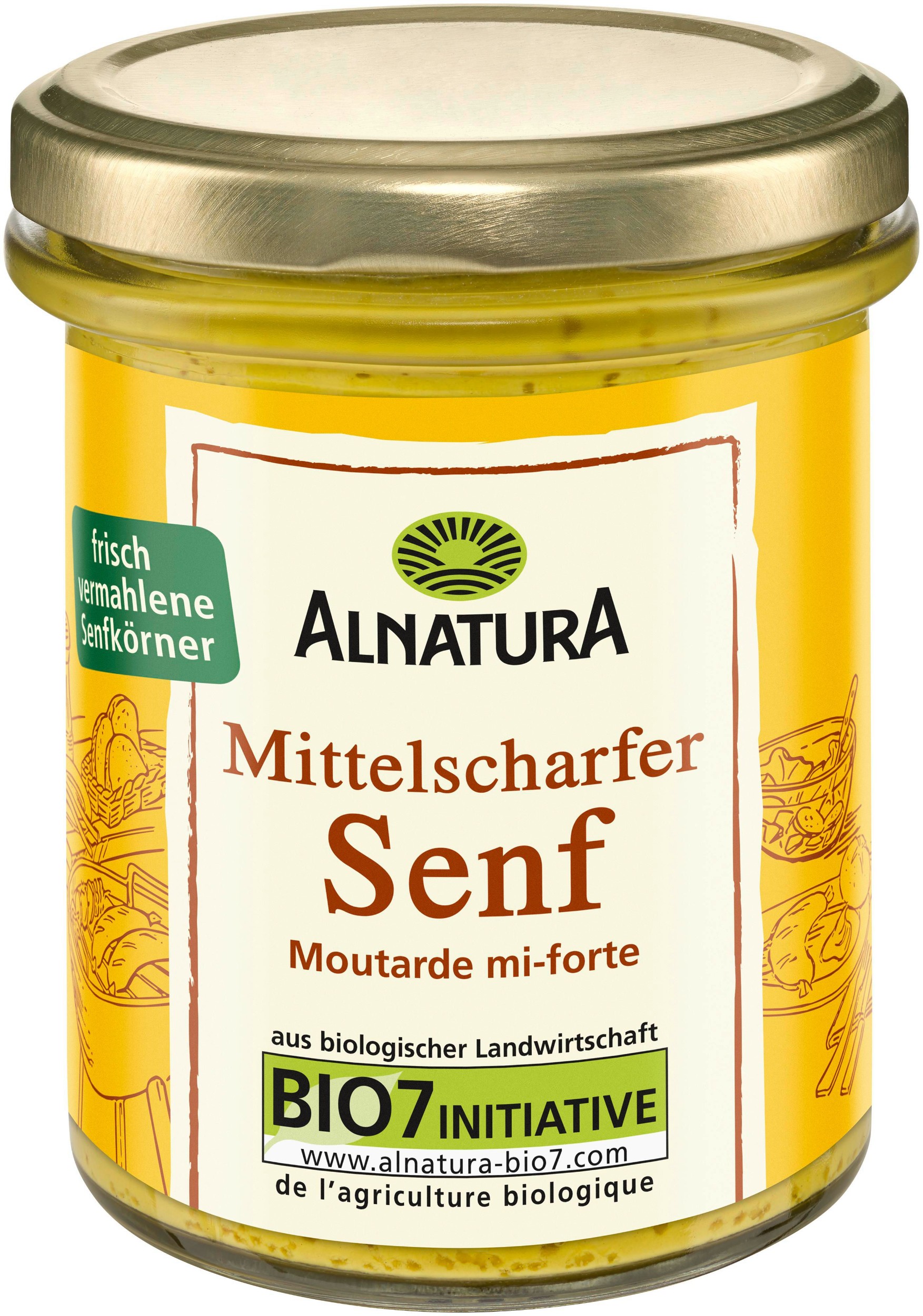 Trvanlivé potraviny - Alnatura BIO Hořčice středně ostrá 200 g