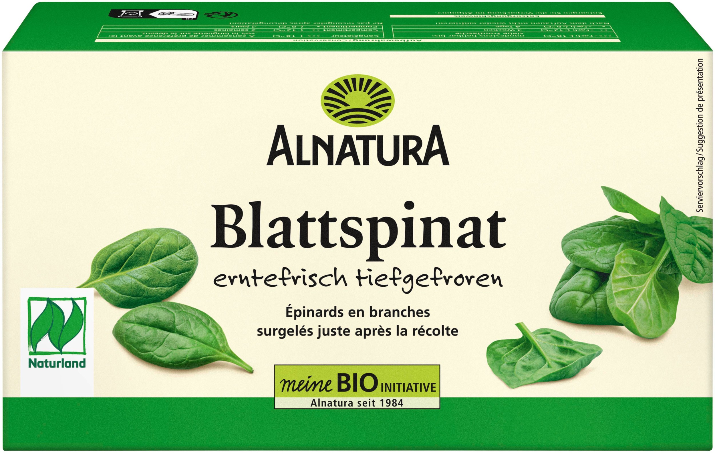 Mražené potraviny - Alnatura BIO Listový špenát mražený 450 g
