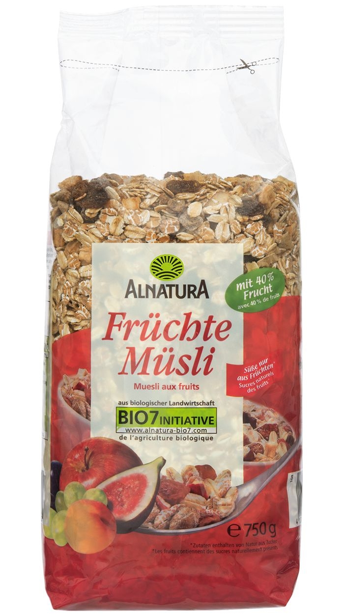 Trvanlivé potraviny - Alnatura BIO Ovocné müsli 750 g