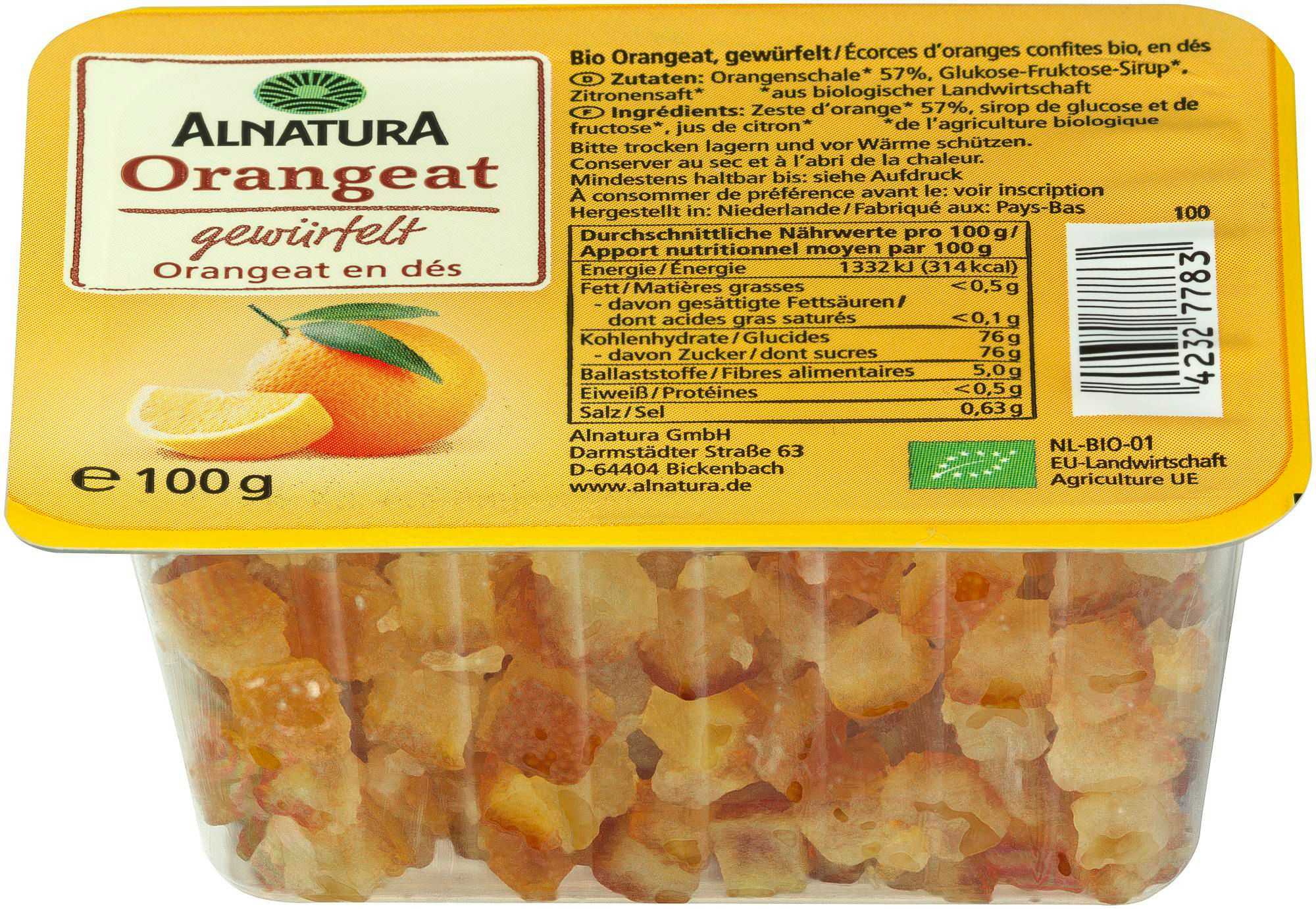 Trvanlivé potraviny - Alnatura BIO Pomerančová kůra kandovaná 100g