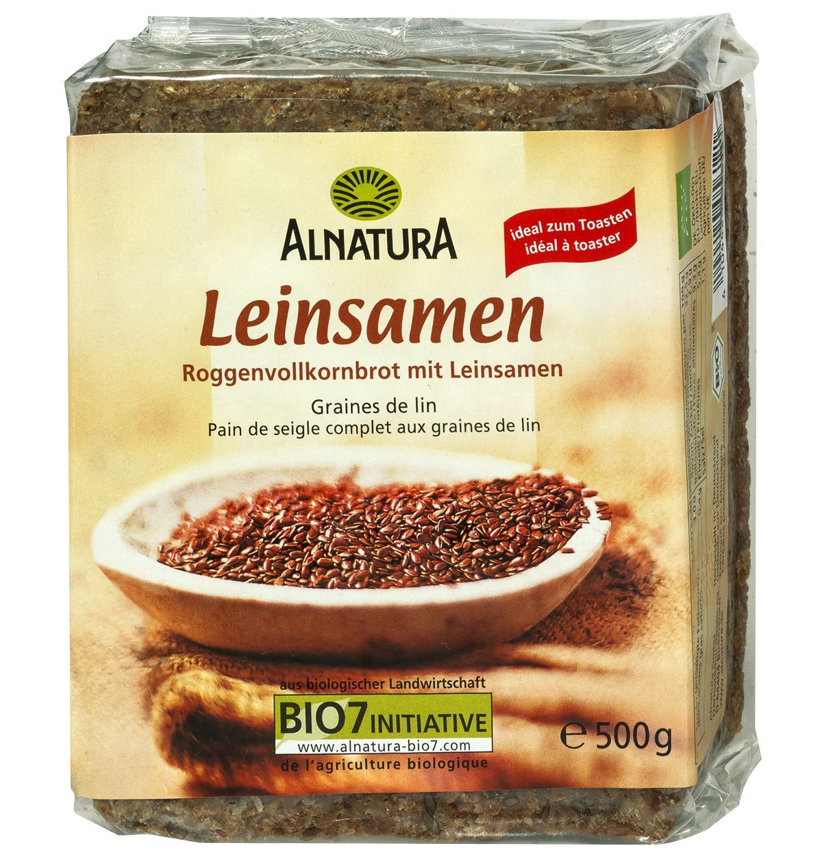 Zdravý svět - Alnatura BIO Žitný chléb se lněnými semínky 500 g