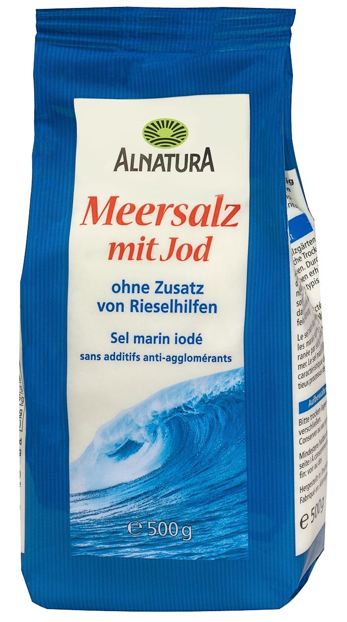 Trvanlivé potraviny - Alnatura Mořská sůl s jodem 500 g