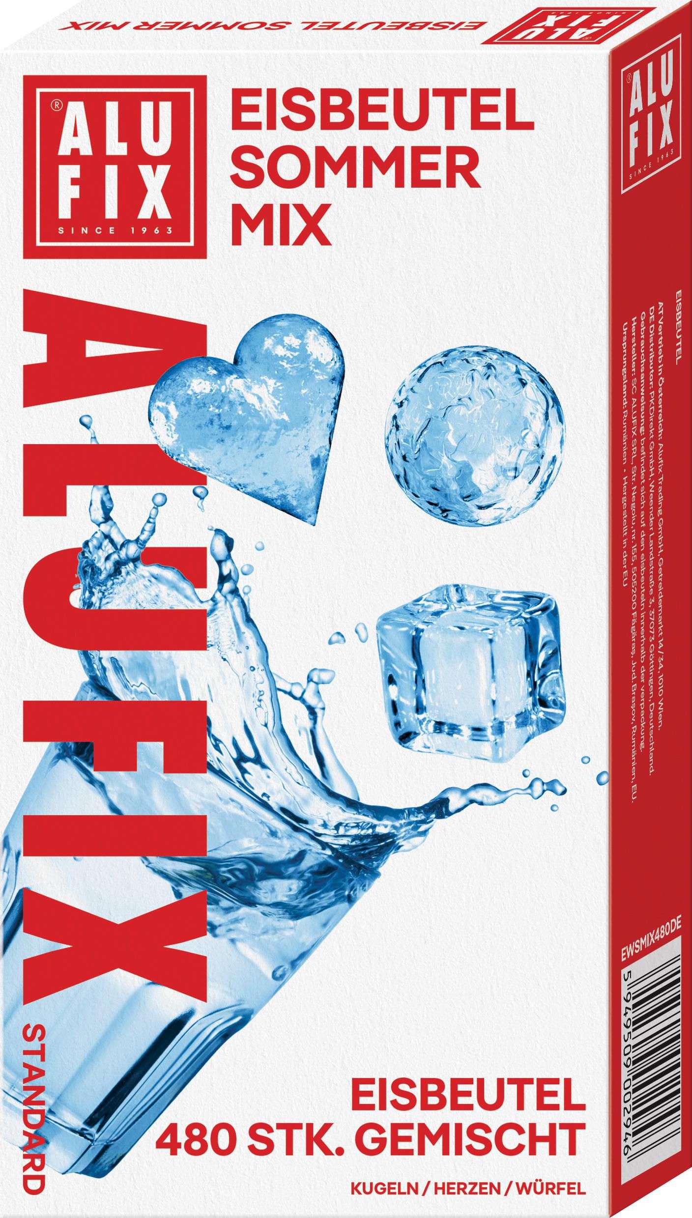 Domácnost a Zahrada - Alufix Sáčky na led MIX 3 x 8 sáčků pro tvary kuliček, kostek a srdíček
