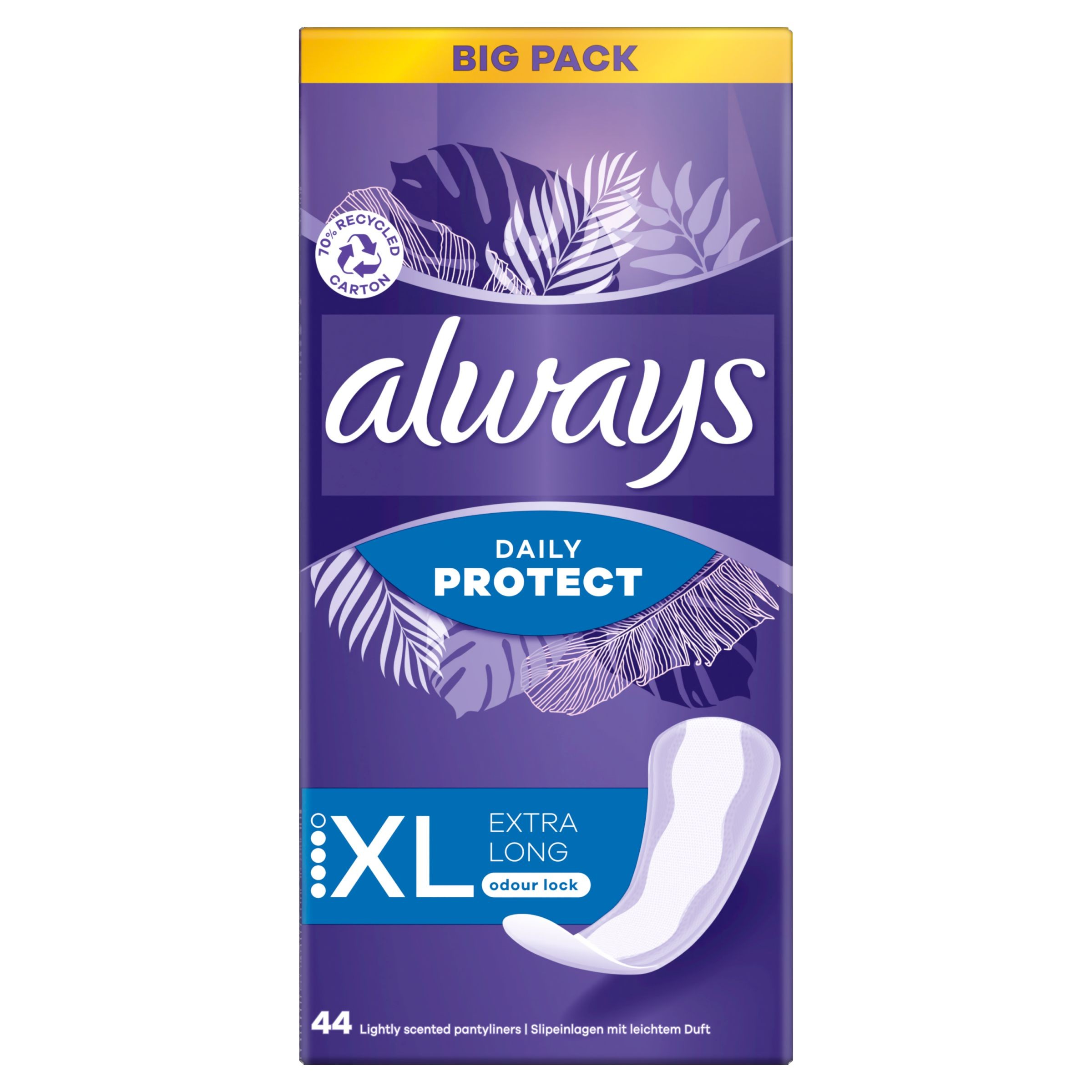 Drogerie a kosmetika - Always Dailies Long Plus Extra Protect Intimky 44 ks