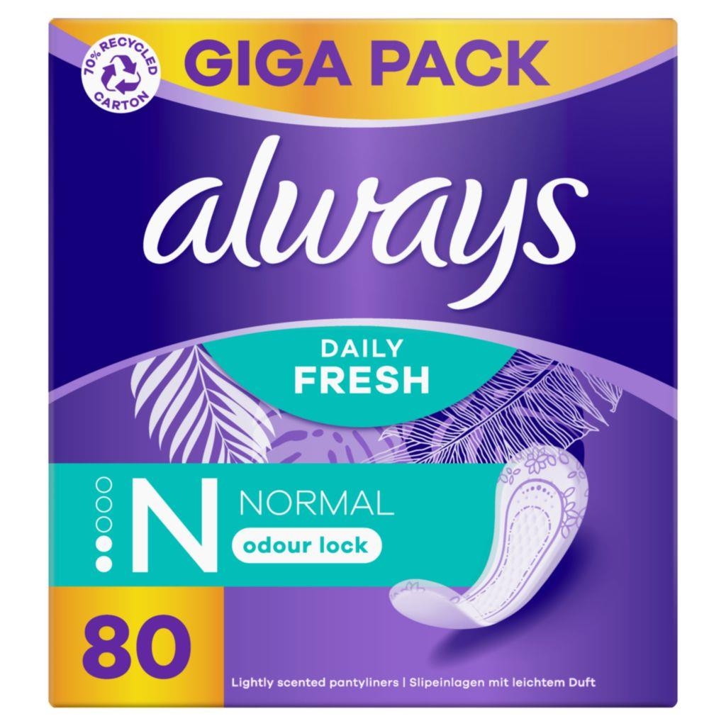 Drogerie a kosmetika - Always Dailies Normal Fresh & Protect Intimky 80 ks