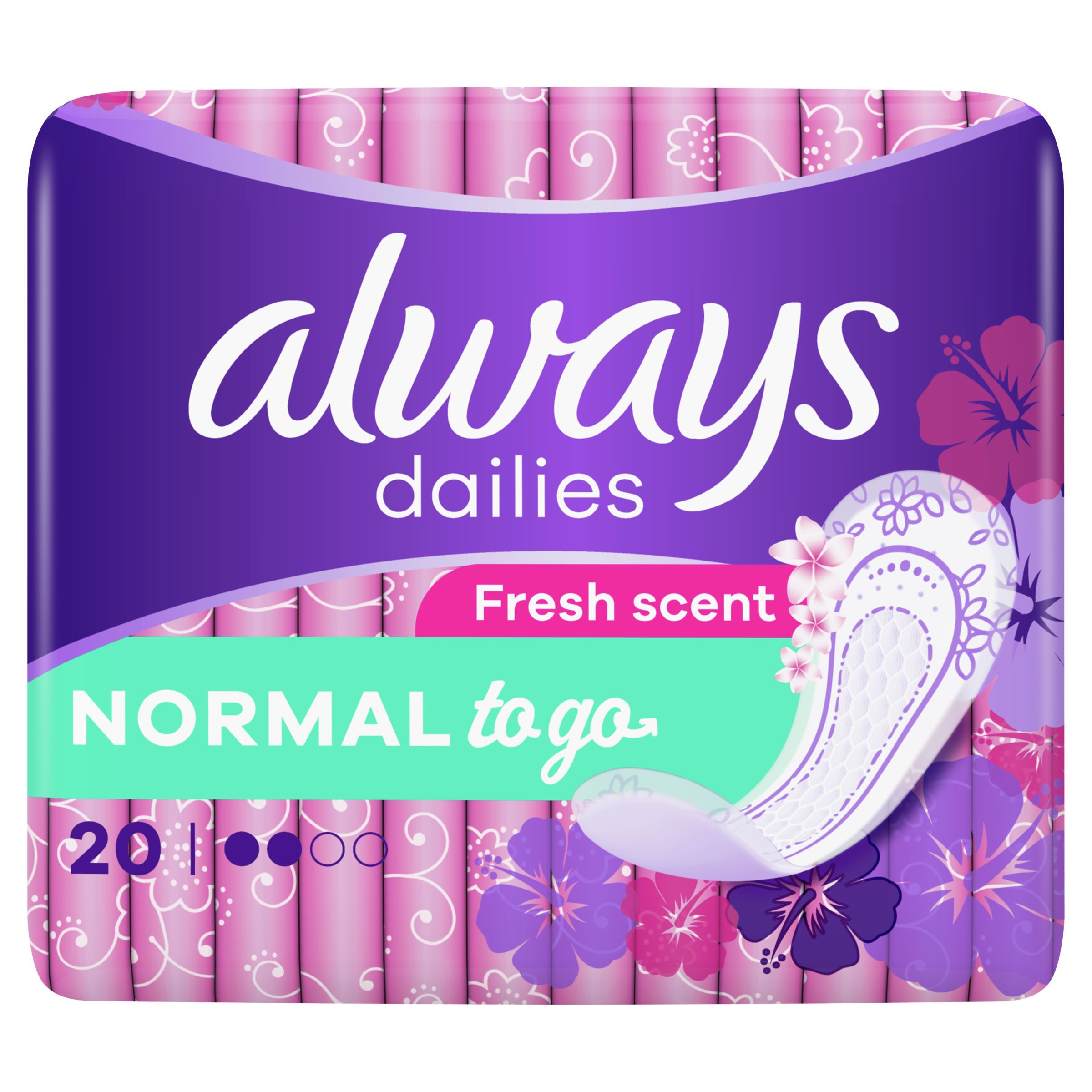 Drogerie a kosmetika - Always Dailies Normal To Go Fresh Intimky 20 ks
