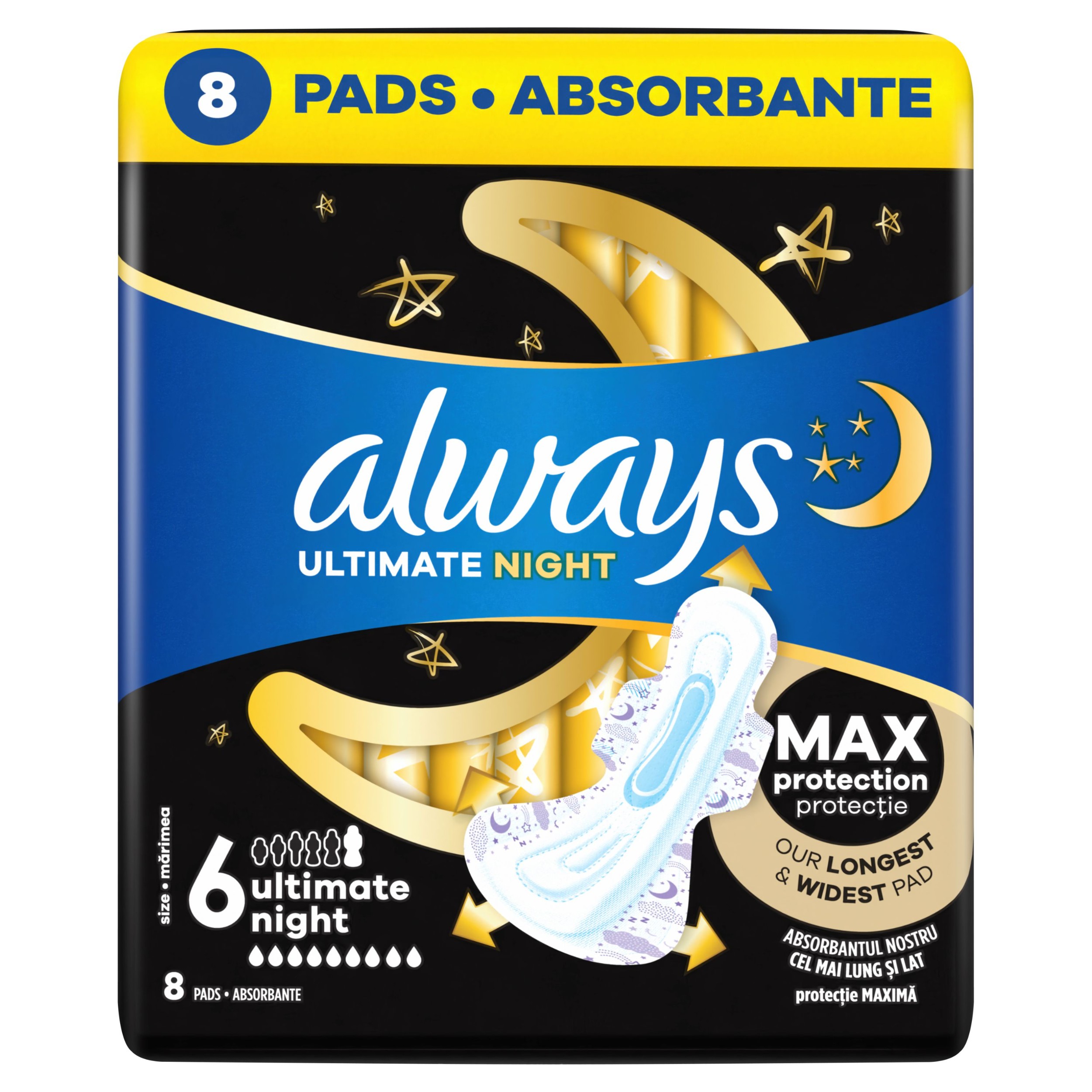 Drogerie a kosmetika - Always Maxi Vložky Noční Křídlo 8 ks