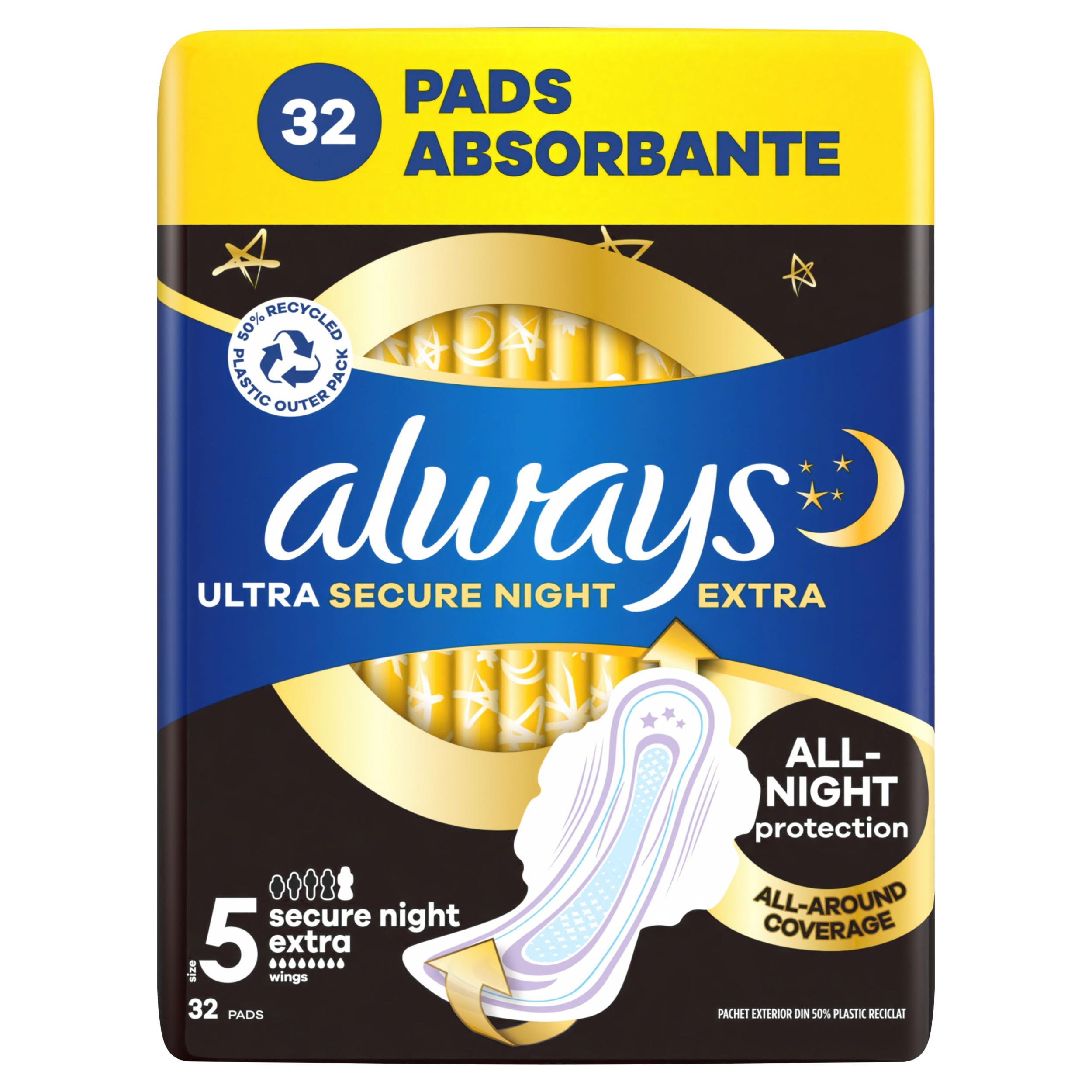 Drogerie a kosmetika - Always Night X+ Vložky Noční  křídlo 32ks