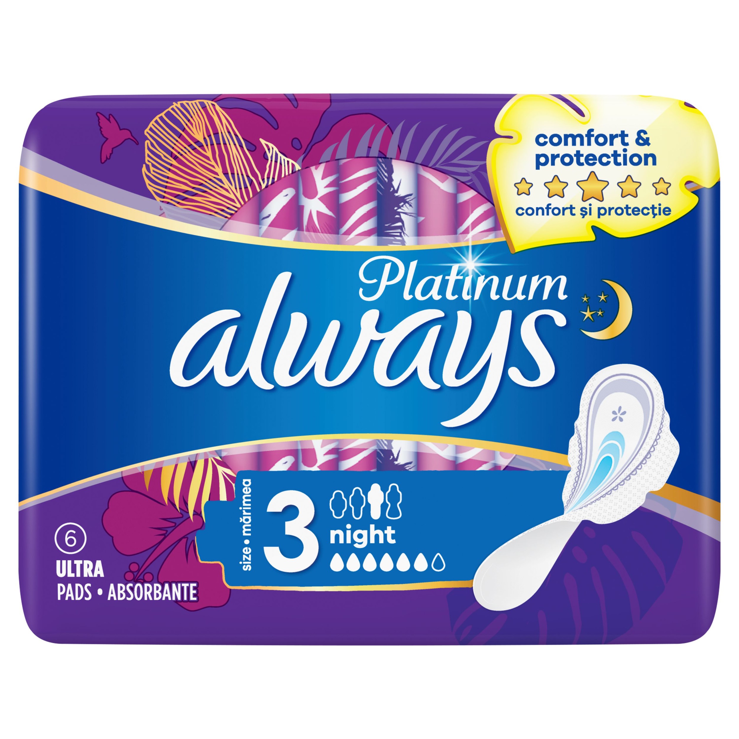 Drogerie a kosmetika - Always Plat Vložky Noční Křídlo  6kusů